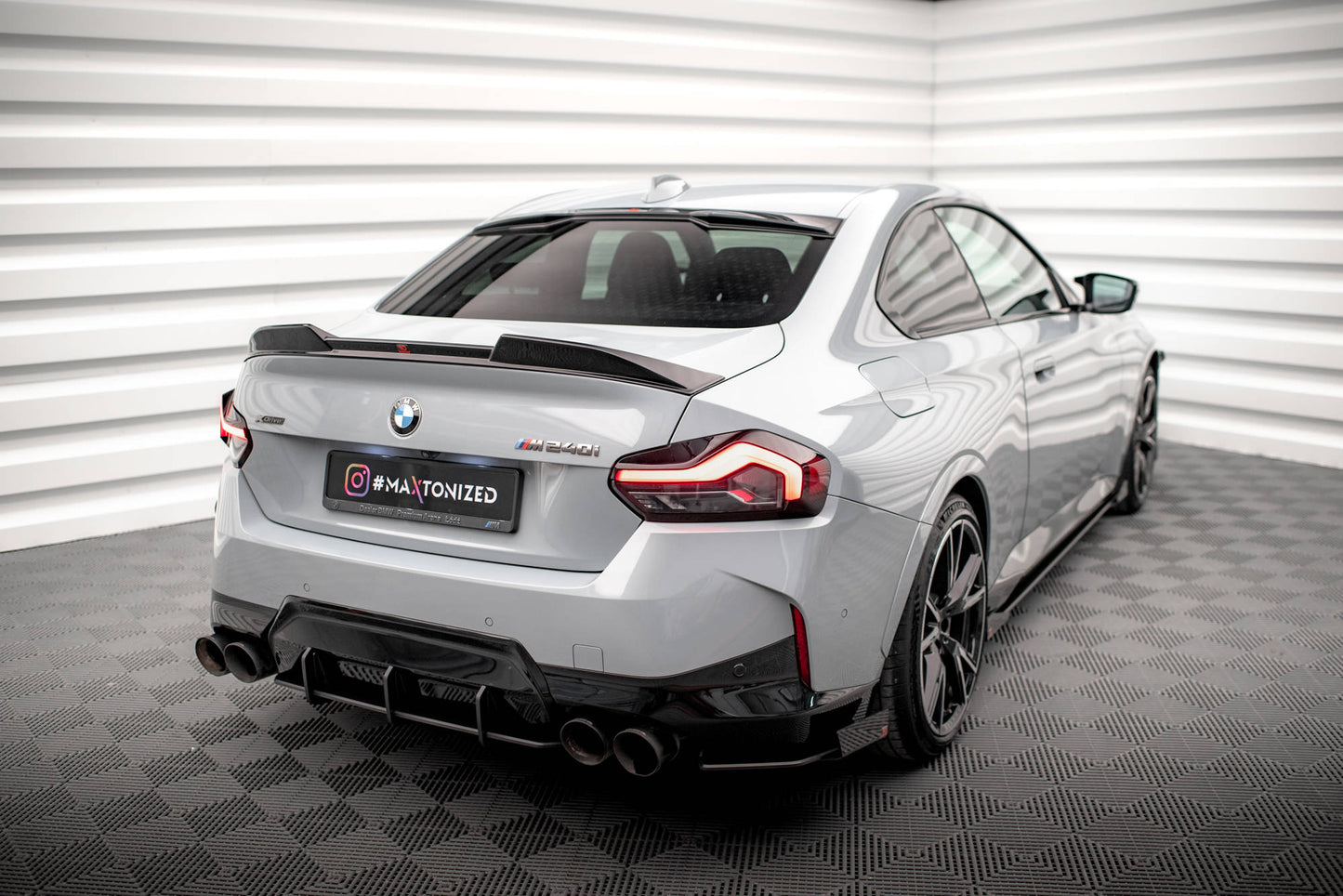 Heckscheiben Spoiler für BMW 2 Coupe G42 / M2 G87 schwarz Hochglanz