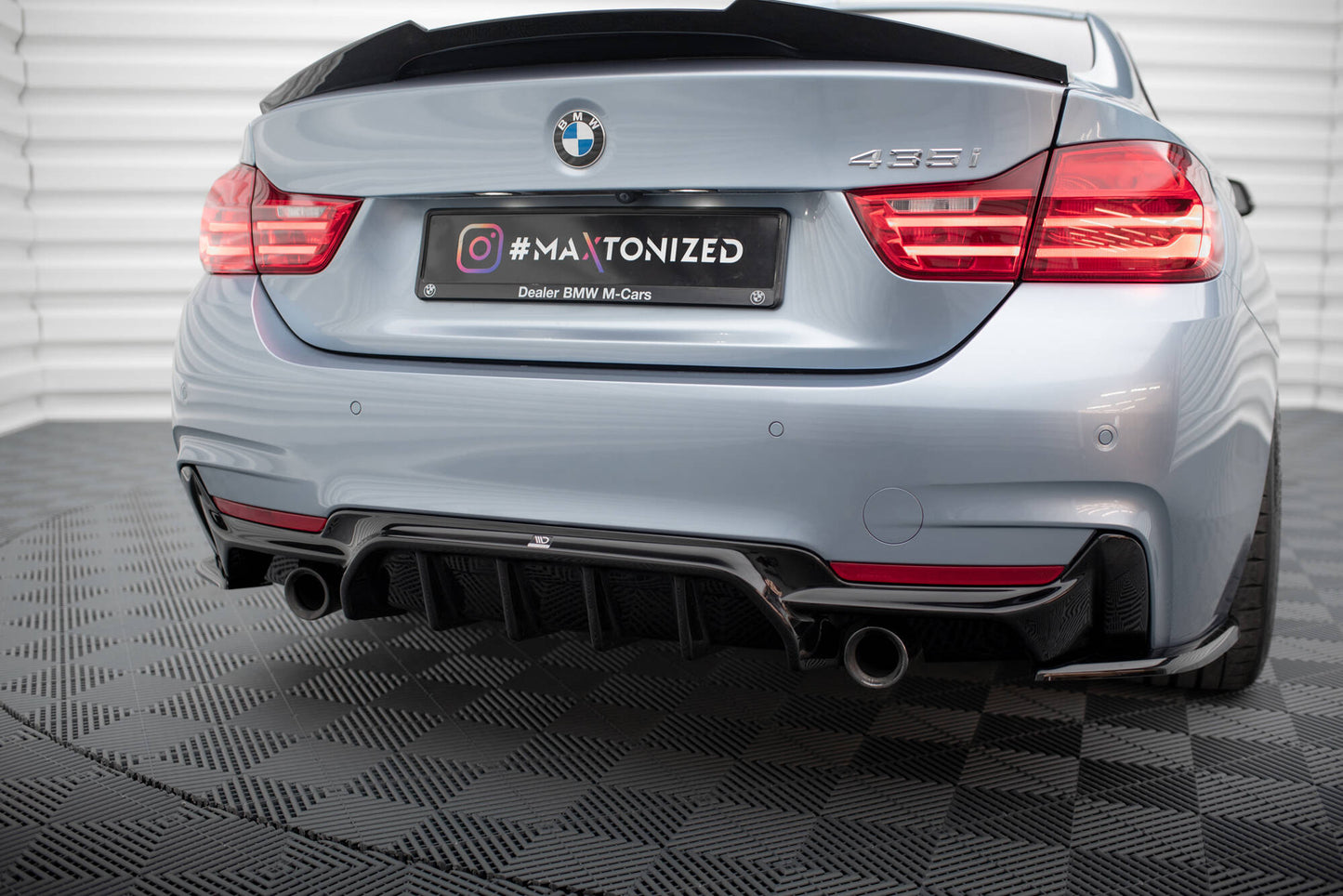 Diffusor Heck Ansatz für BMW 4er Coupe / Gran Coupe / Cabrio M-Paket F32 / F36 / F33 (Einzelauspuff li. re.)