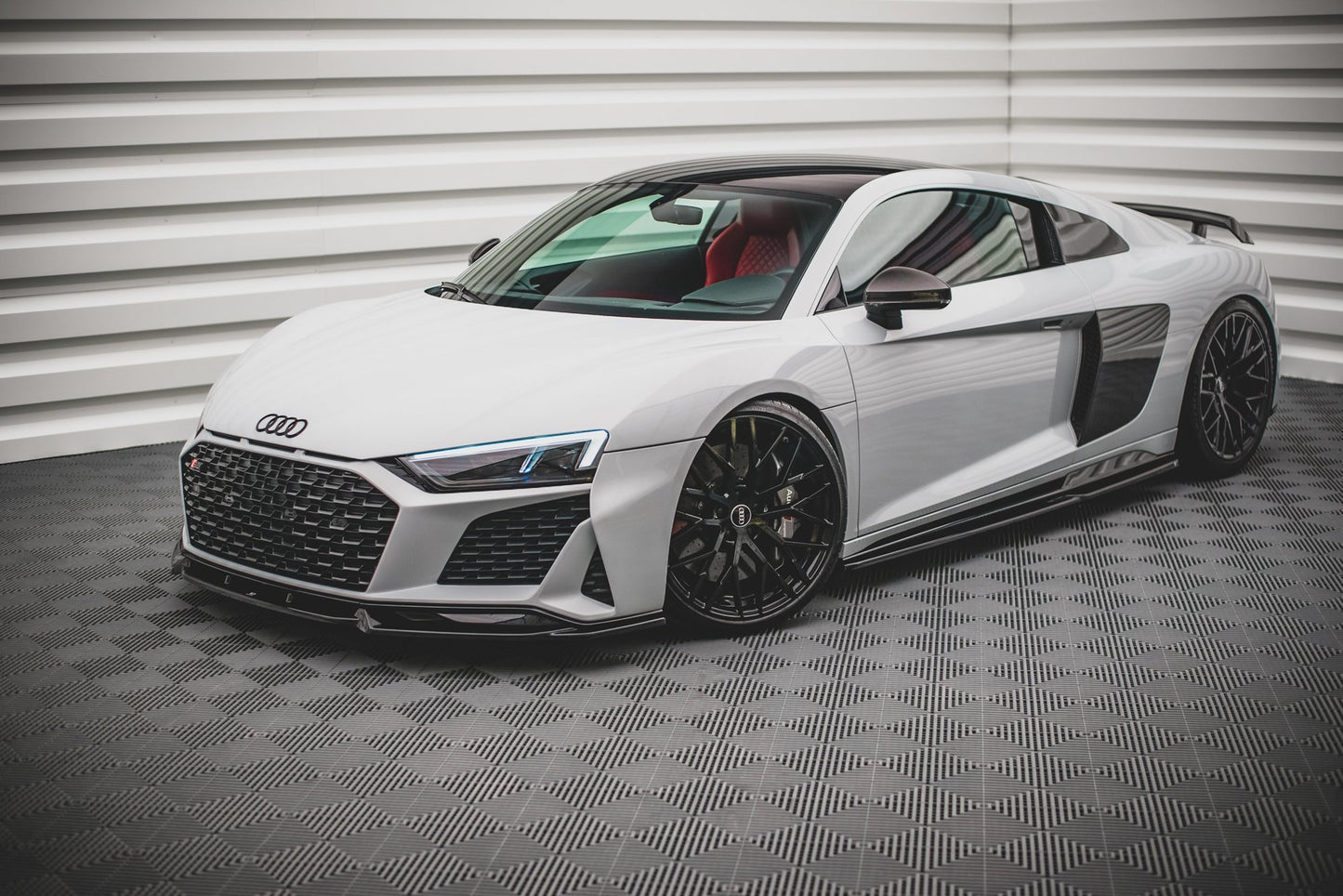 Seitenschweller Ansatz für Audi R8 Mk2 Facelift schwarz Hochglanz