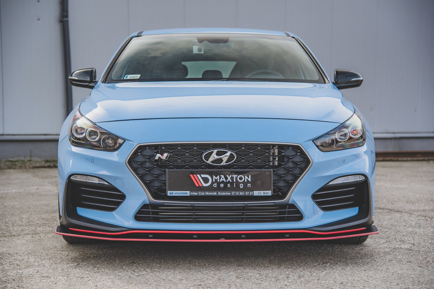 Street Pro Front Ansatz für +Flaps für Hyundai I30 N Mk3 Hatchback / Fastback schwarz Hochglanz