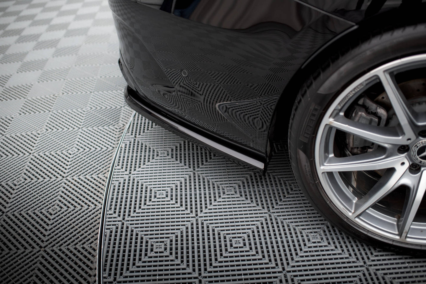 Mittlerer Cup Diffusor DTM Look Heck Ansatz für Mercedes-Benz S Coupe AMG-Line C217 Facelift schwarz Hochglanz