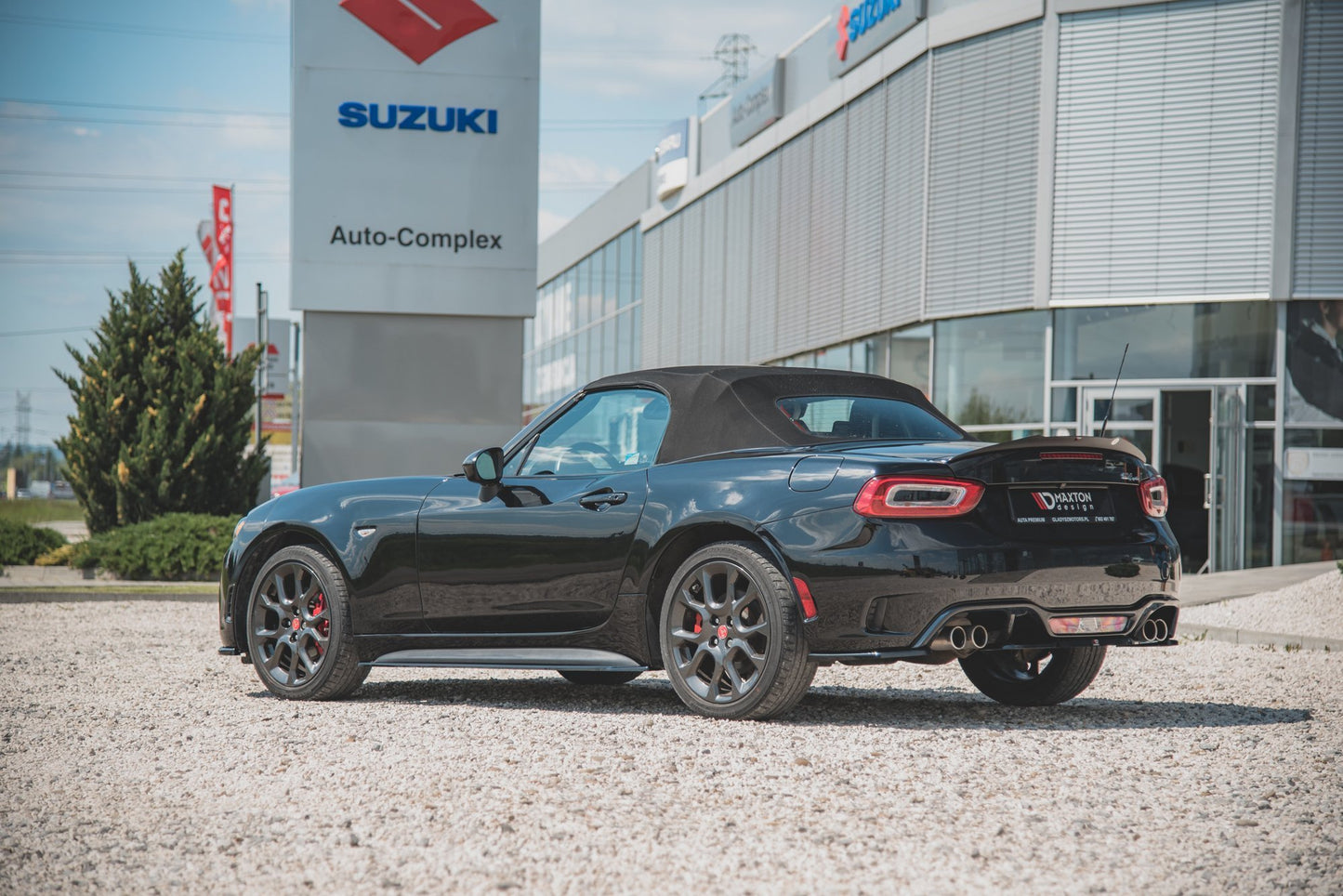 Seitenschweller Ansatz für Abarth 124 Spider schwarz Hochglanz