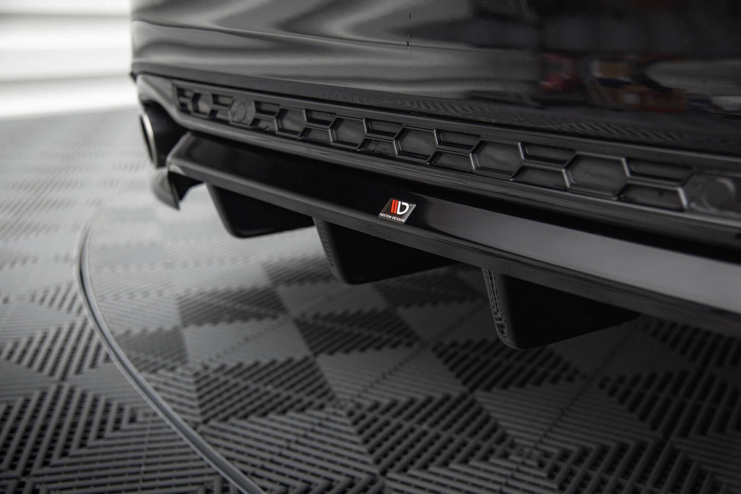 Mittlerer Cup Diffusor DTM Look Heck Ansatz für Ford Mondeo ST-Line Kombi Mk4 Facelift schwarz Hochglanz