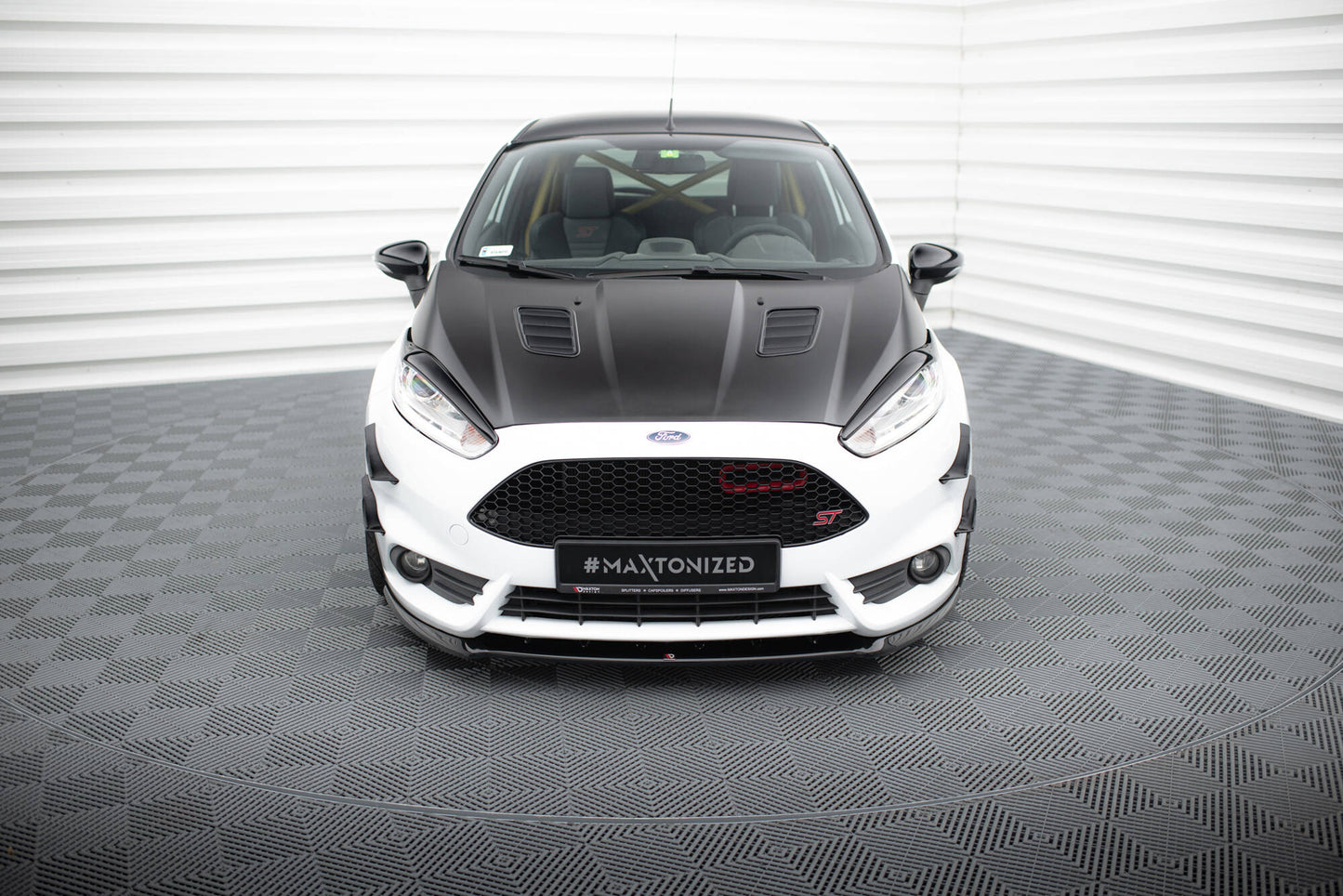 Motorhauben Luftschlitze Ford Fiesta ST Mk7 Facelift schwarz Hochglanz