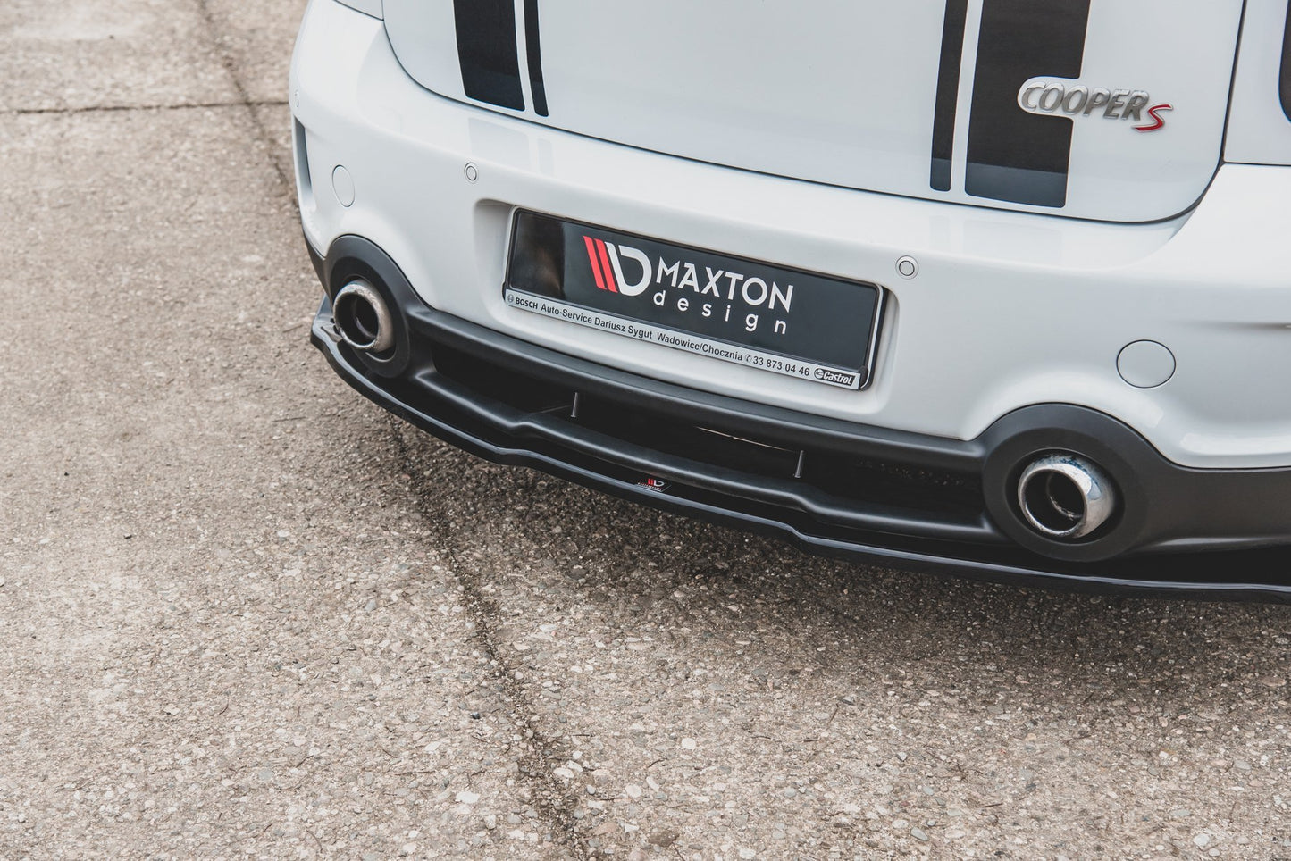 Heckansatz Mini Countryman Mk1 JCW schwarz Hochglanz