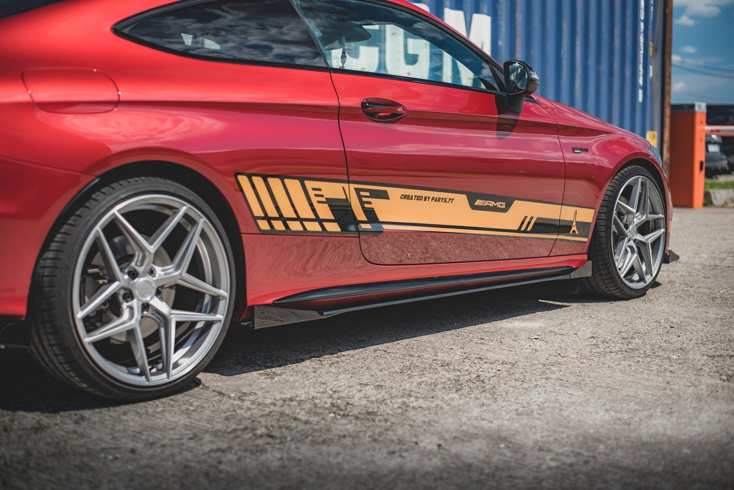 Street Pro Seitenschweller Ansatz für + Flaps Mercedes-AMG C43 Coupe C205 schwarz Hochglanz