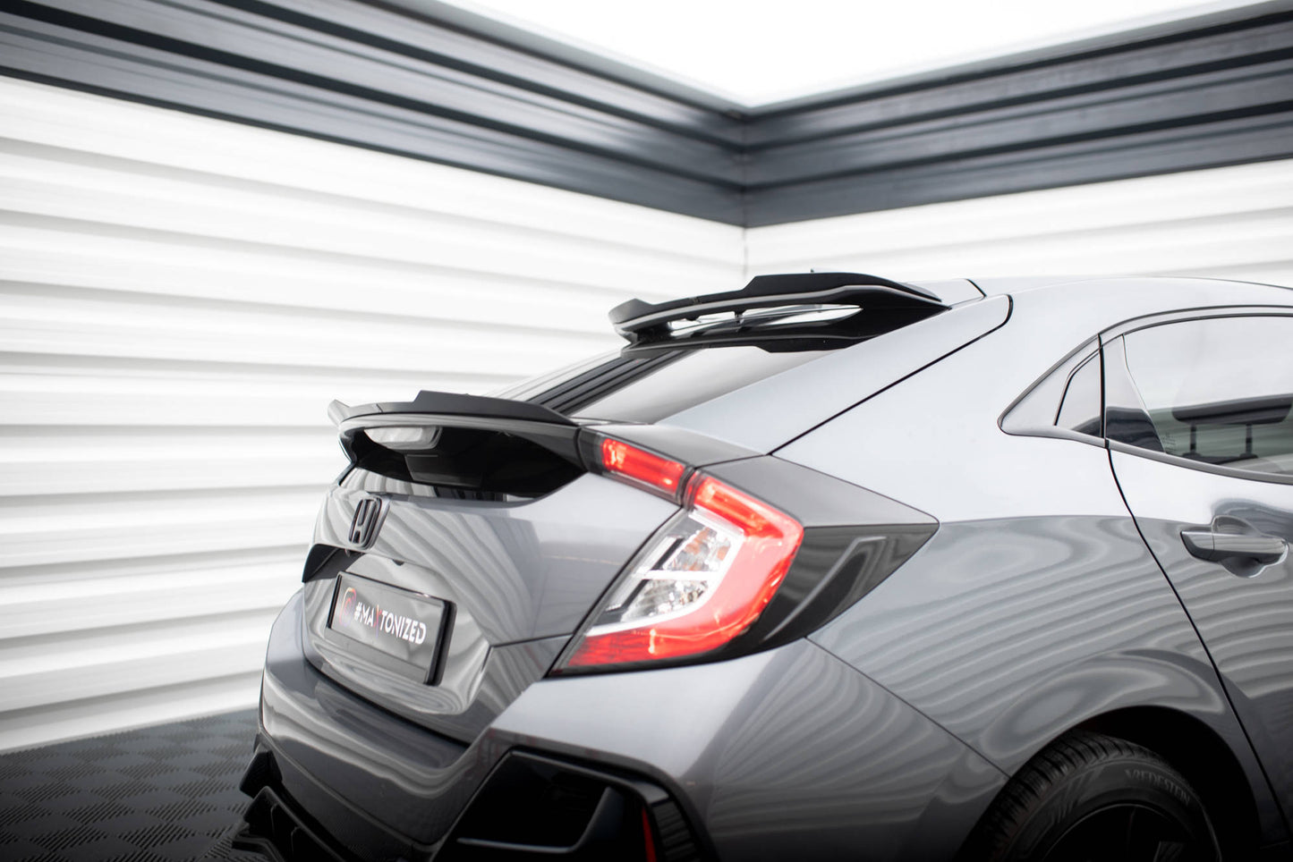 Höher Spoiler CAP für Honda Civic Sport Mk 10 schwarz Hochglanz
