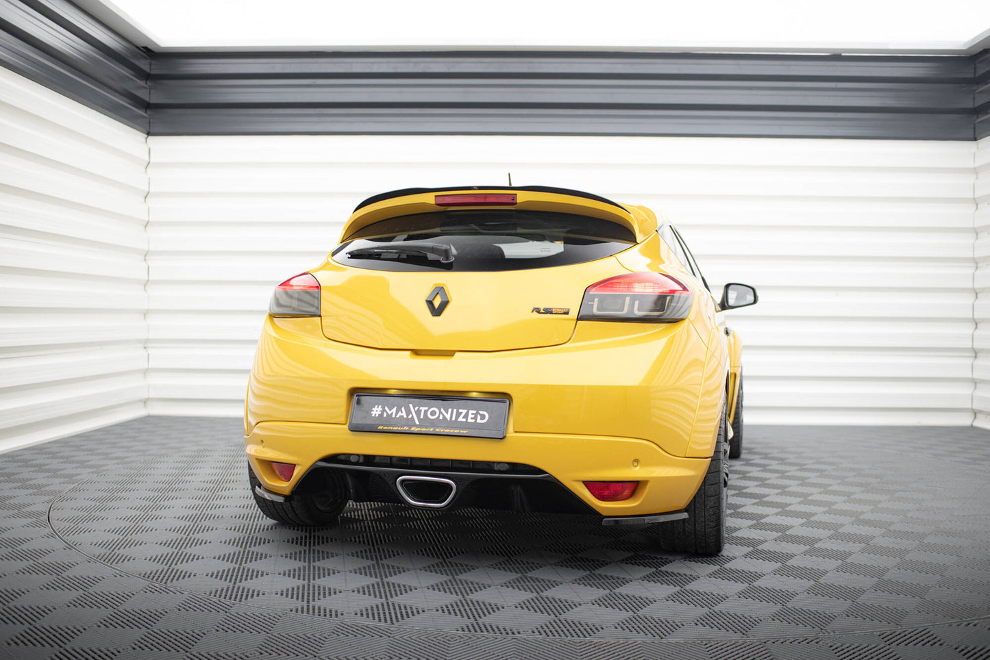 Heck Ansatz Flaps Diffusor für RENAULT MEGANE 3 RS schwarz Hochglanz