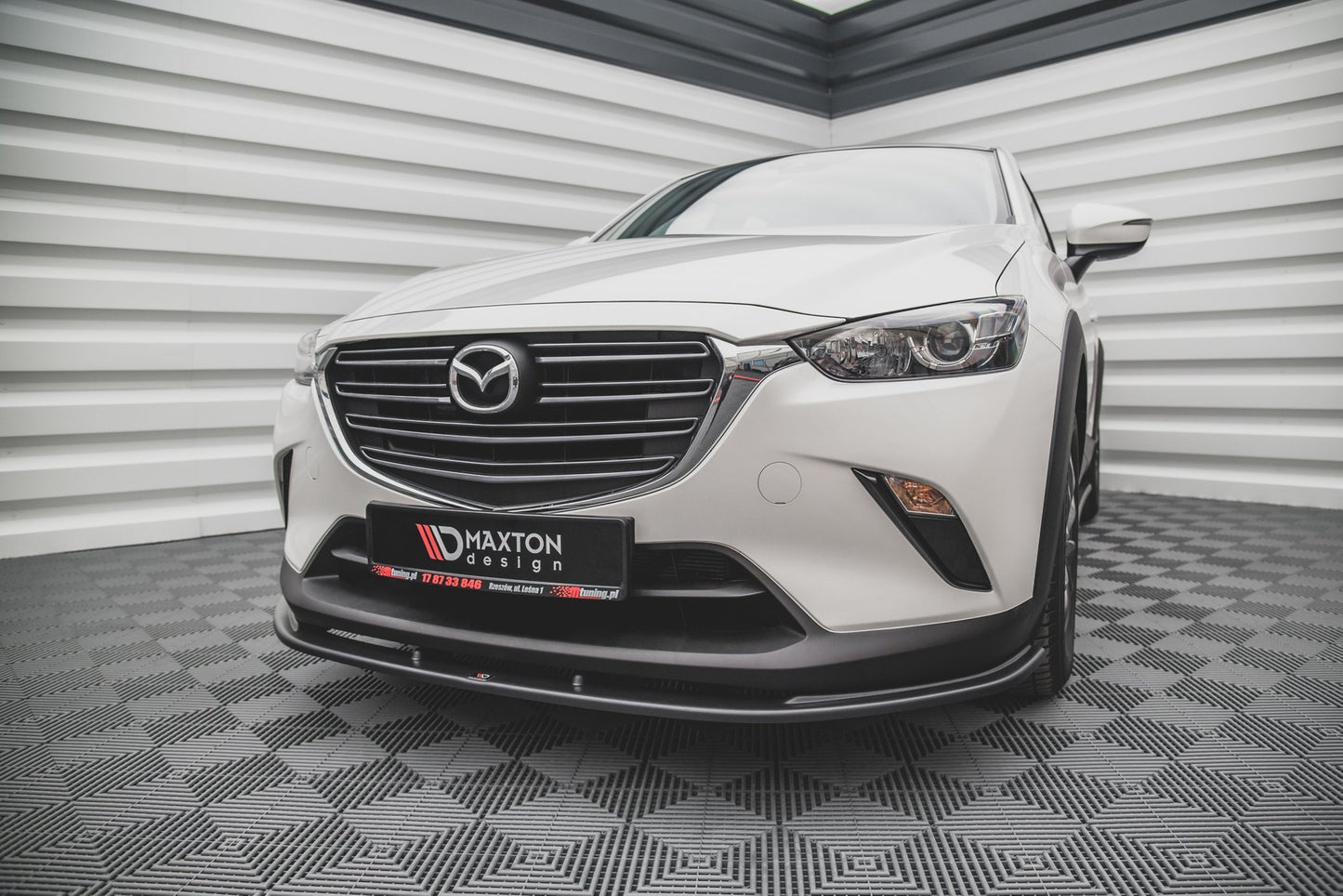 Front Ansatz V.1 für Mazda CX-3 schwarz Hochglanz
