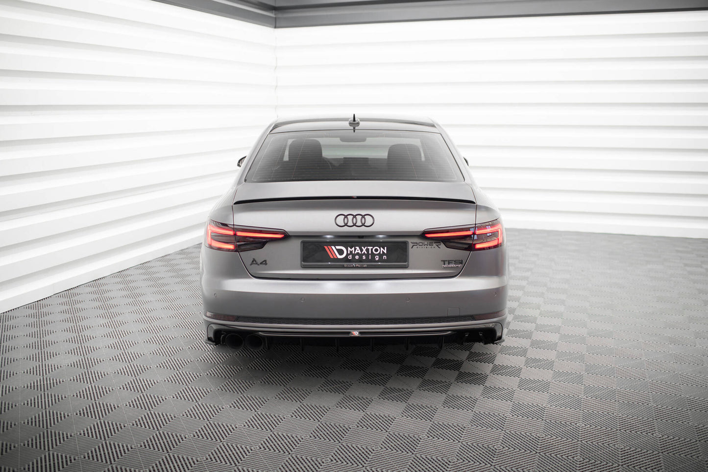 Diffusor Heck Ansatz für Audi A4 S-line B9 (Doppelauspuff li.endrohr)