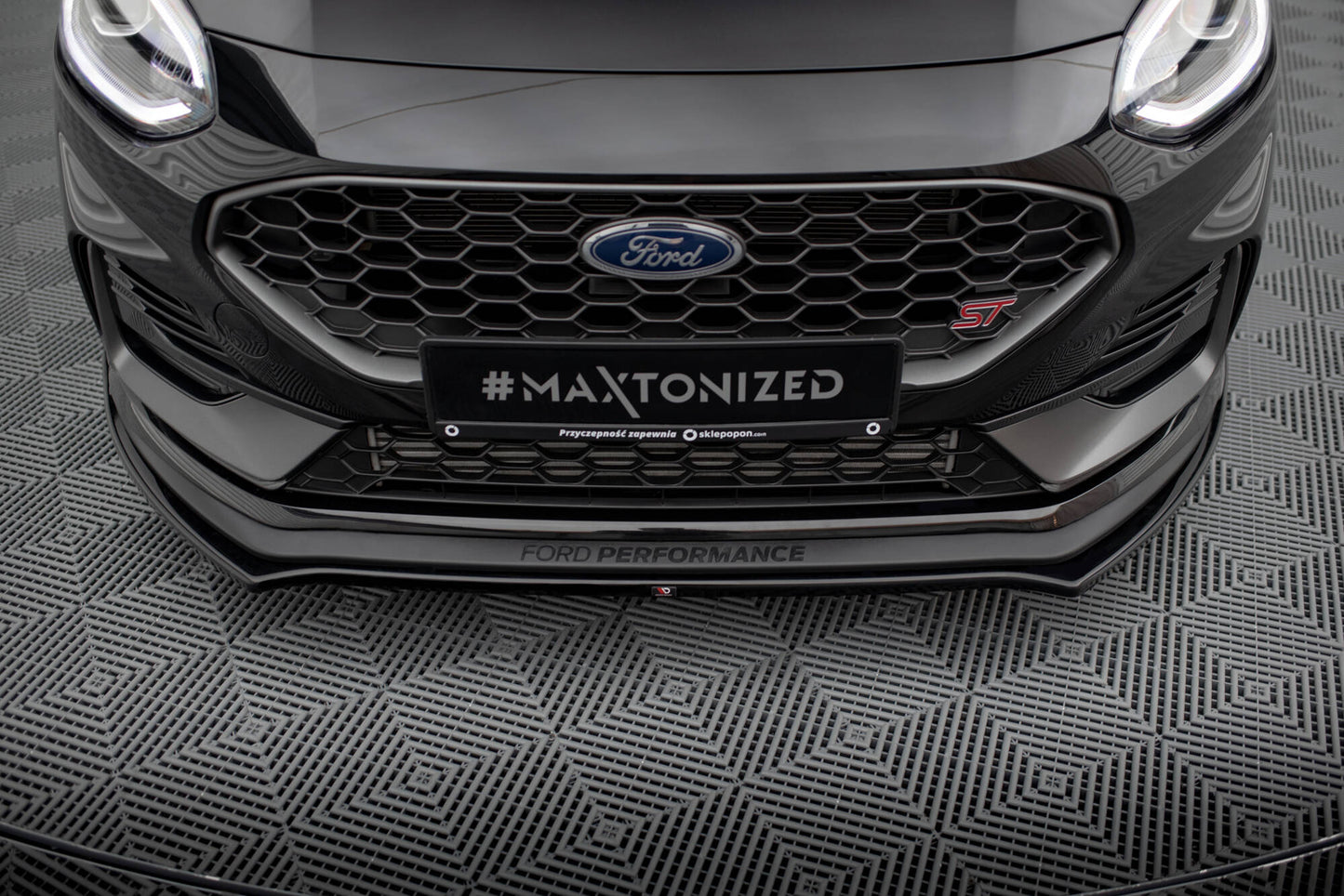Front Ansatz V.1 für Ford Fiesta ST / ST-line Mk8 Facelift schwarz Hochglanz