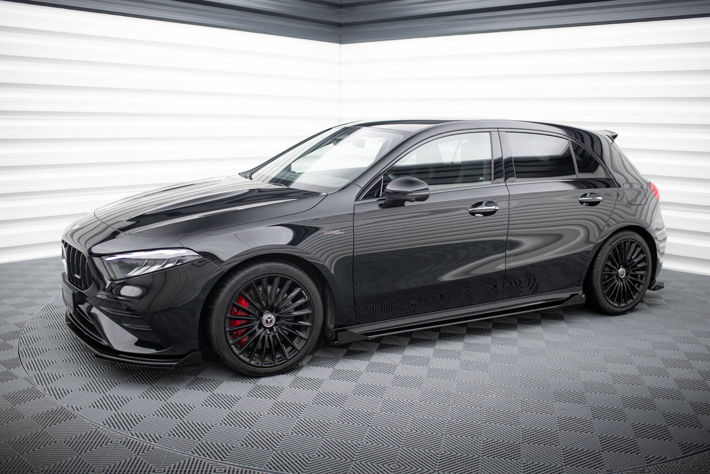 Seitenschweller Flaps für Mercedes-AMG A35 W177 Facelift schwarz Hochglanz