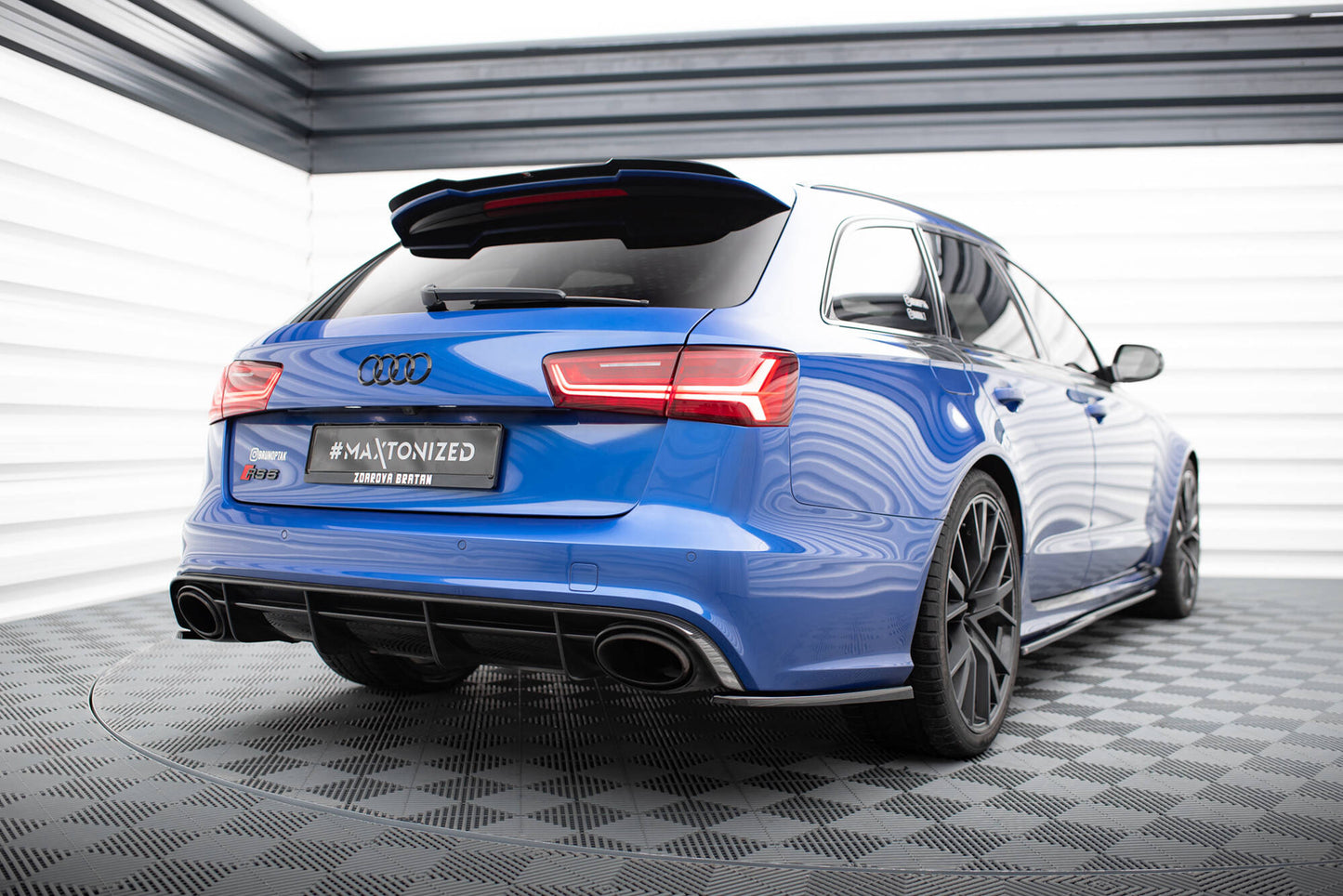 Spoiler CAP V.1 für Audi RS6 C7 / C7 Facelift schwarz Hochglanz
