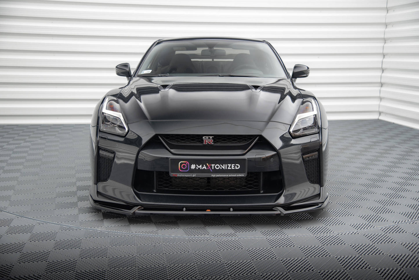 Front Ansatz V.2 für Nissan GTR R35 Facelift schwarz Hochglanz