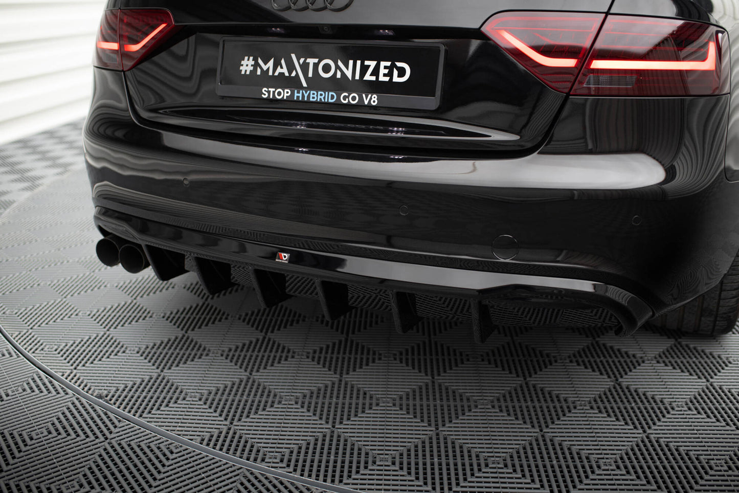 Diffusor Heck Ansatz für Audi A5 Coupe / Cabrio S-Line 8T (Doppelauspuff li.)