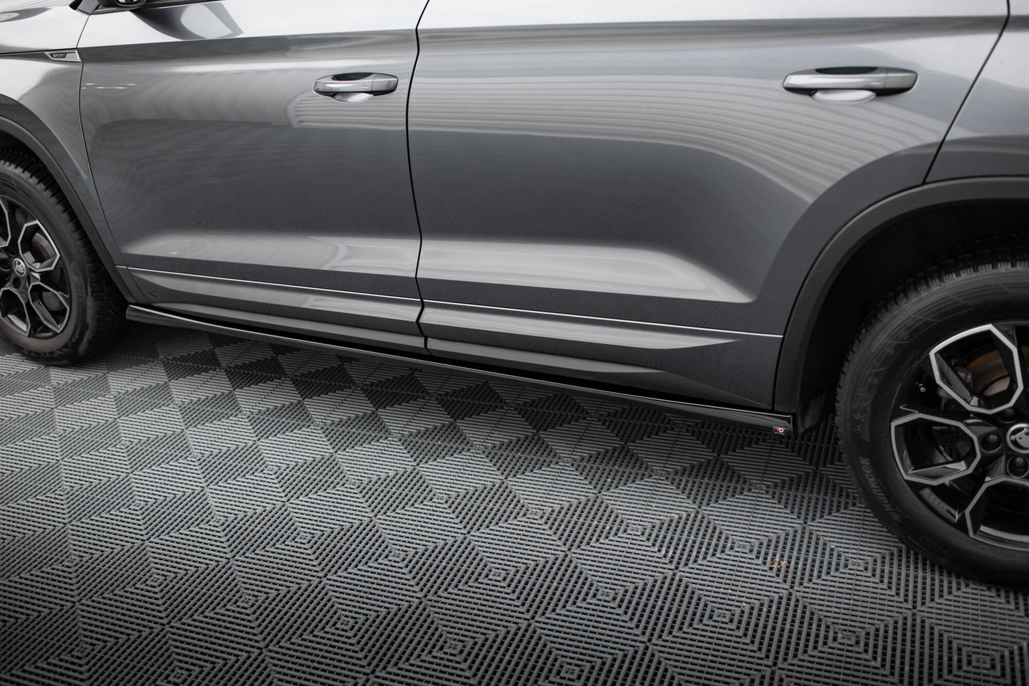Seitenschweller Ansatz für Skoda Kodiaq Sportline Mk1 Facelift schwarz Hochglanz