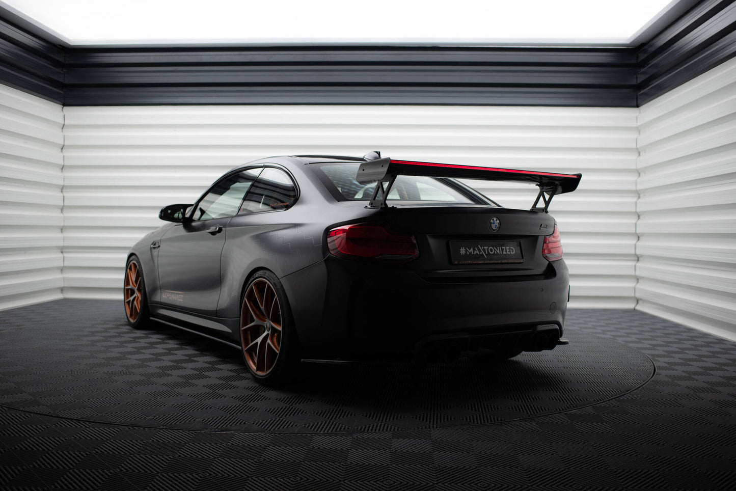 Carbon Spoiler With External Brackets Uprights + LED BMW M2 F87 / 2 / 2 M-Paket F22