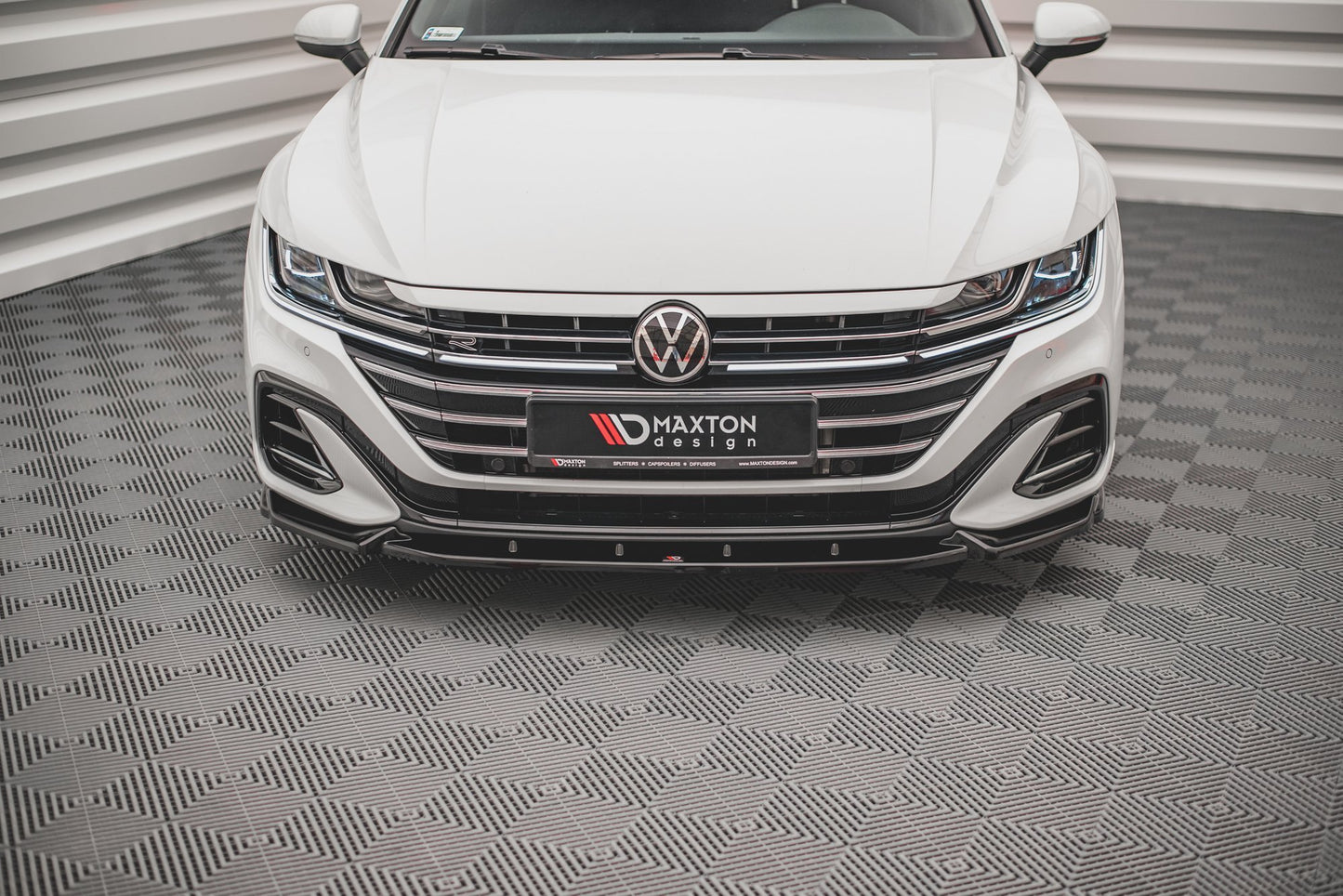 Front Ansatz V.1 für VW Arteon R-Line Facelift schwarz Hochglanz