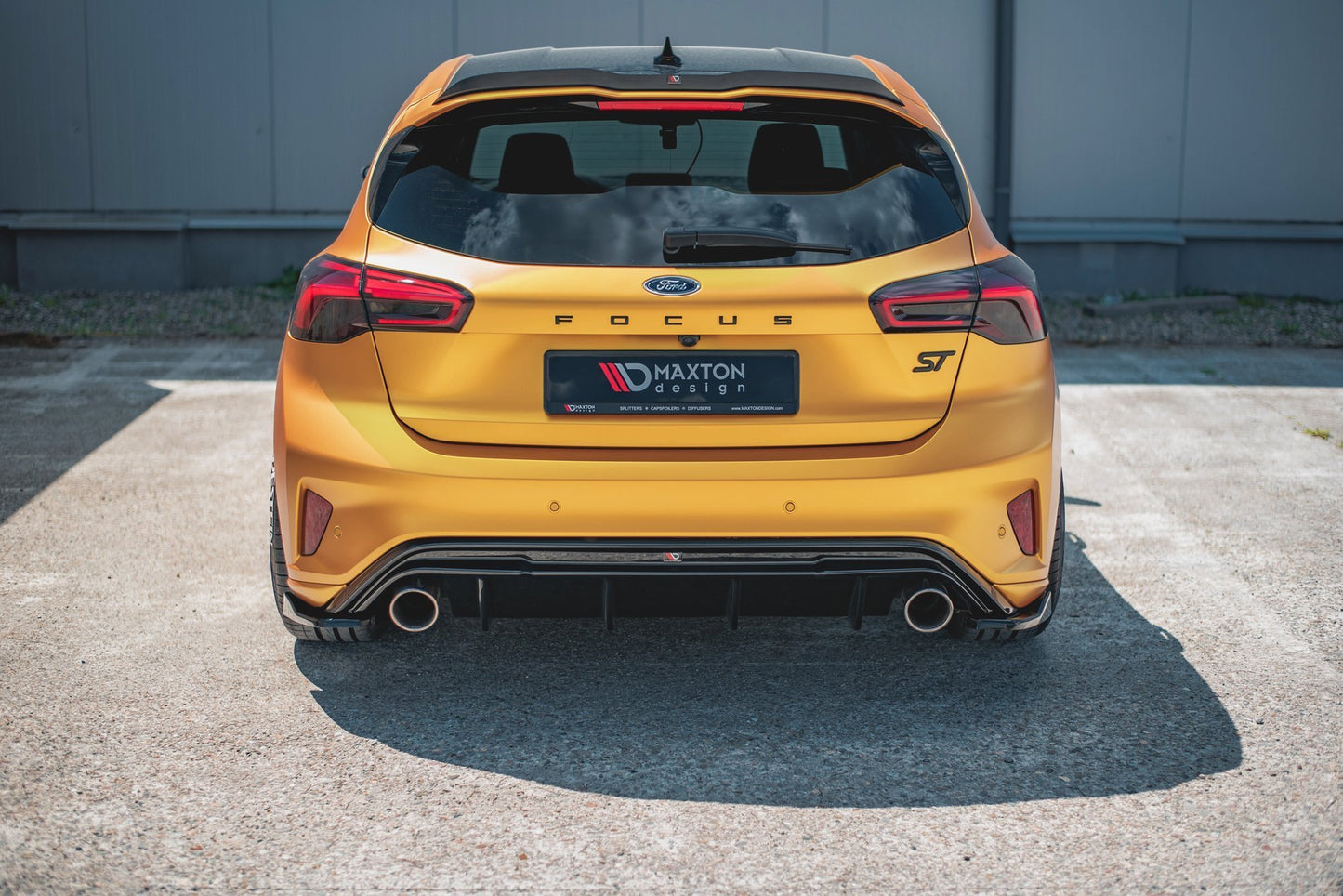 Heck Ansatz Flaps Diffusor V.3 für (Für heckansatz v.2) Ford Focus Hatchback ST Mk4 schwarz Hochglanz