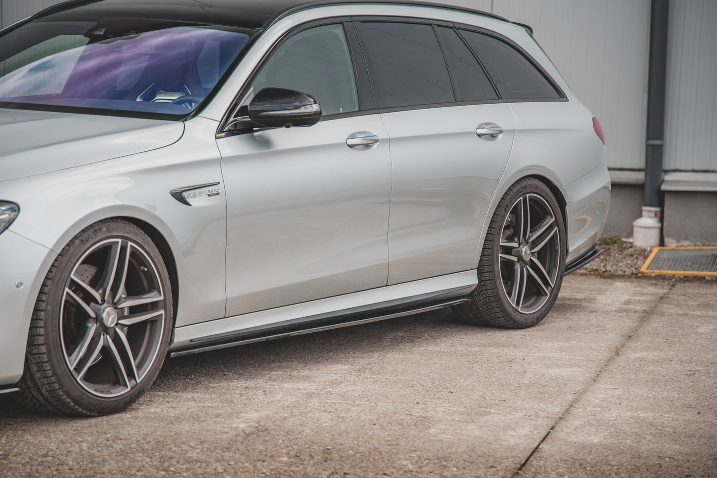 Seitenschweller Ansatz für Mercedes-Benz E63 AMG Kombi/Limousine S213/W213 schwarz Hochglanz