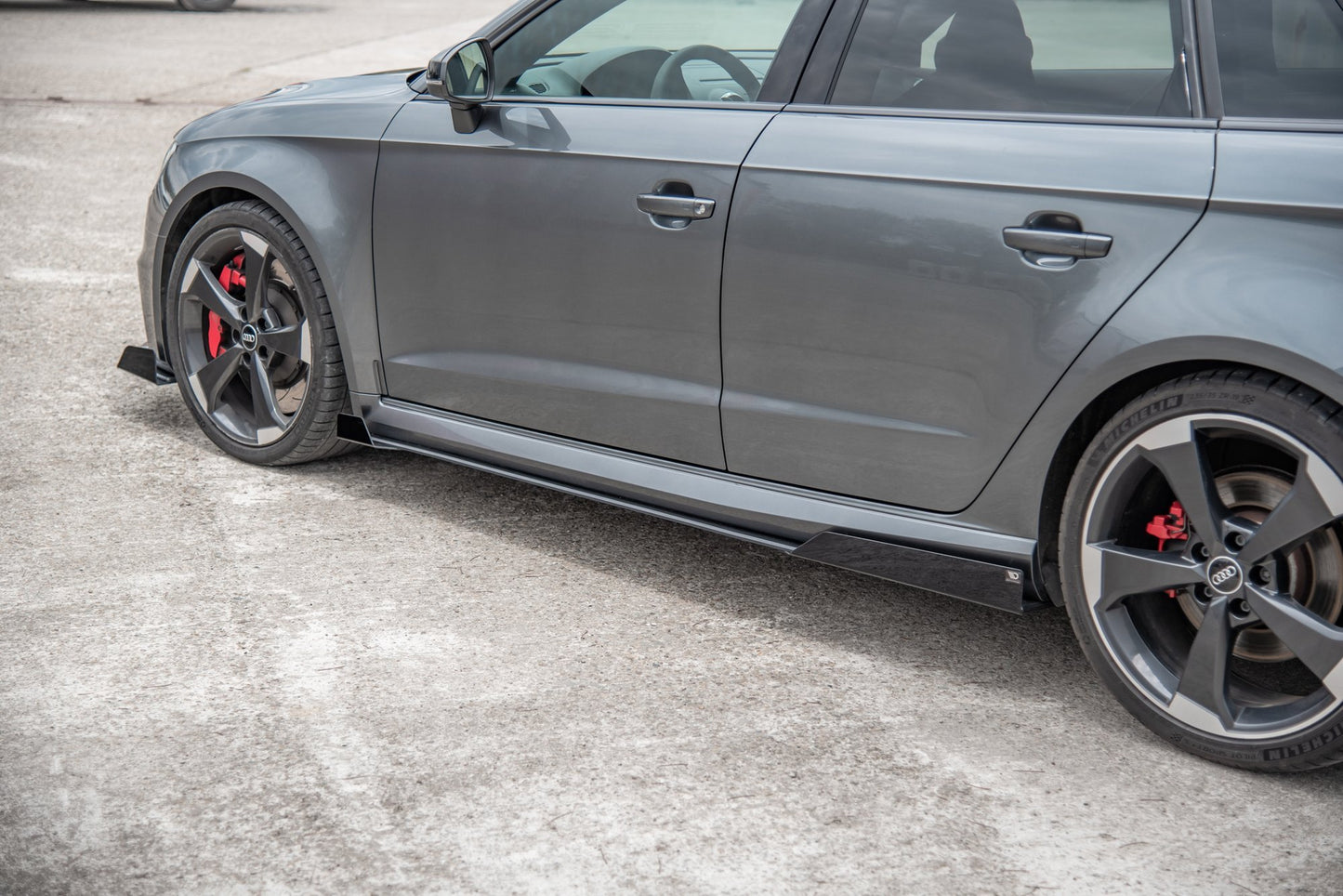 Street Pro Seitenschweller Ansatz für + Flaps Audi RS3 8V Sportback schwarz Hochglanz