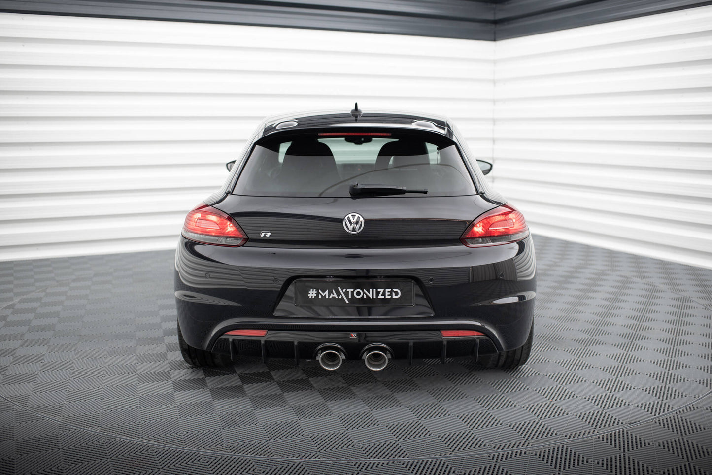 Diffusor Heck Ansatz V.3 für VW Scirocco R Mk3 schwarz Hochglanz