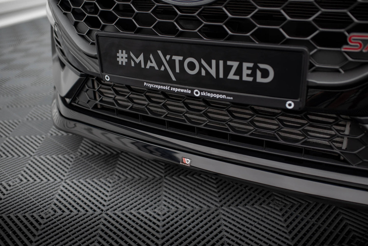 Front Ansatz V.3 für Ford Fiesta ST / ST-line Mk8 Facelift schwarz Hochglanz