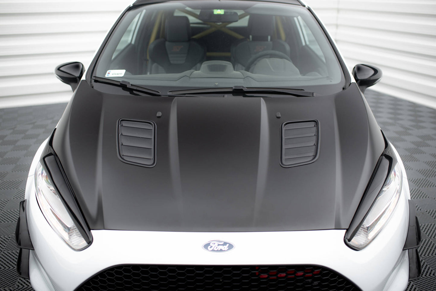 Motorhauben Luftschlitze Ford Fiesta ST Mk7 Facelift schwarz Hochglanz