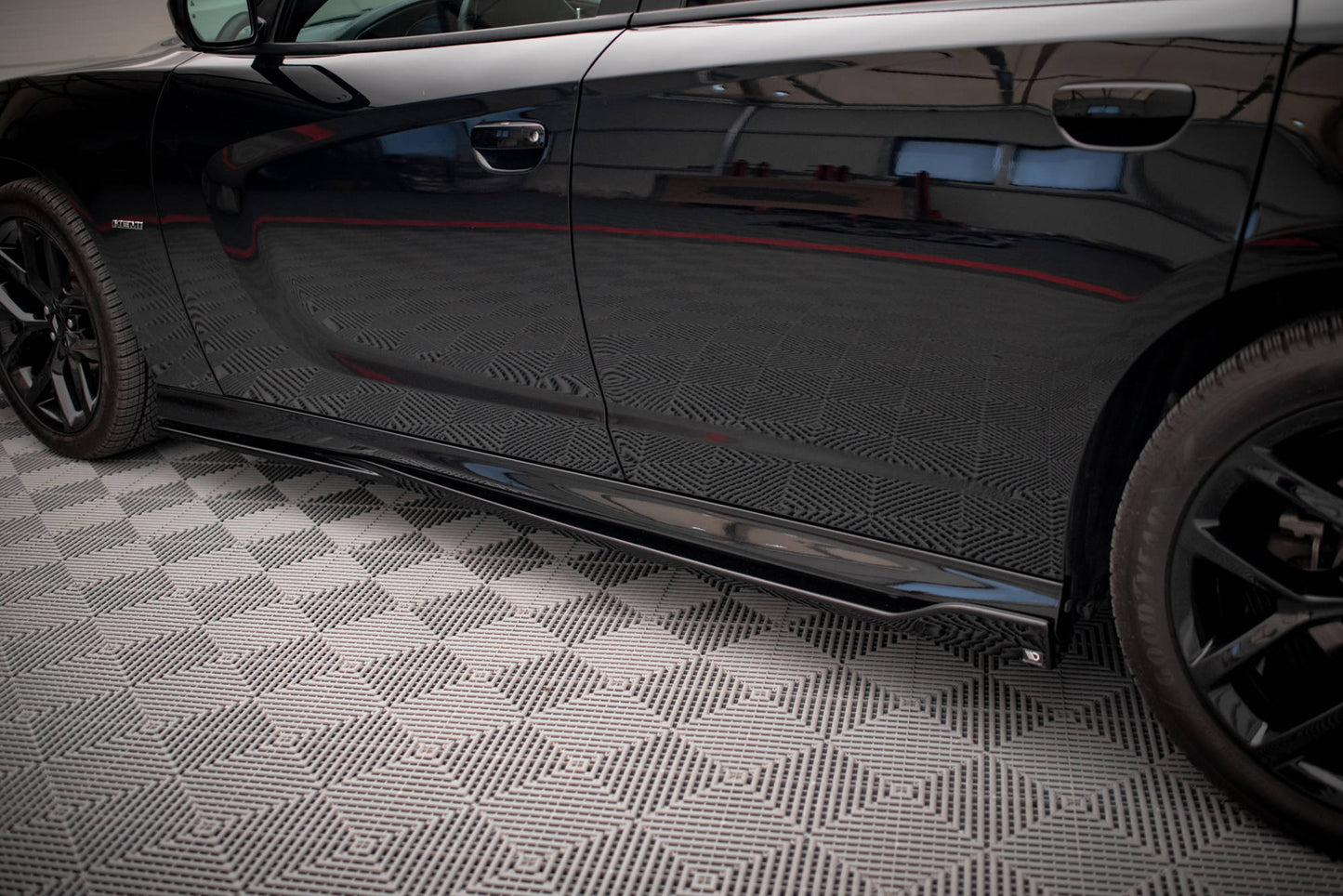 Seitenschweller Ansatz für Dodge Charger SRT Mk7 Facelift schwarz matt