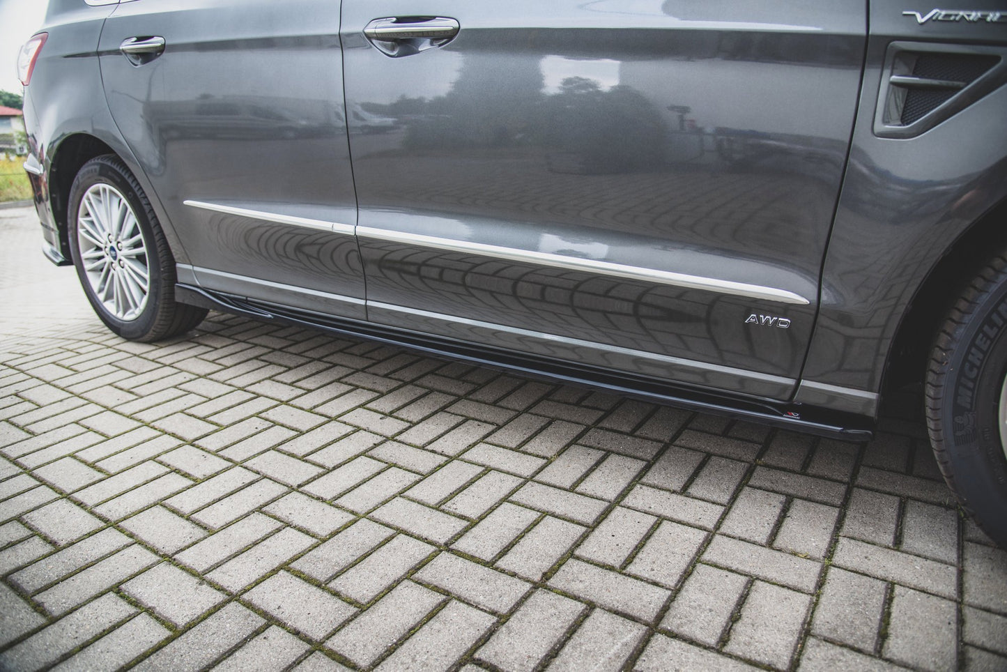 Seitenschweller Ansatz für Ford S-Max Mk2 Facelift schwarz Hochglanz