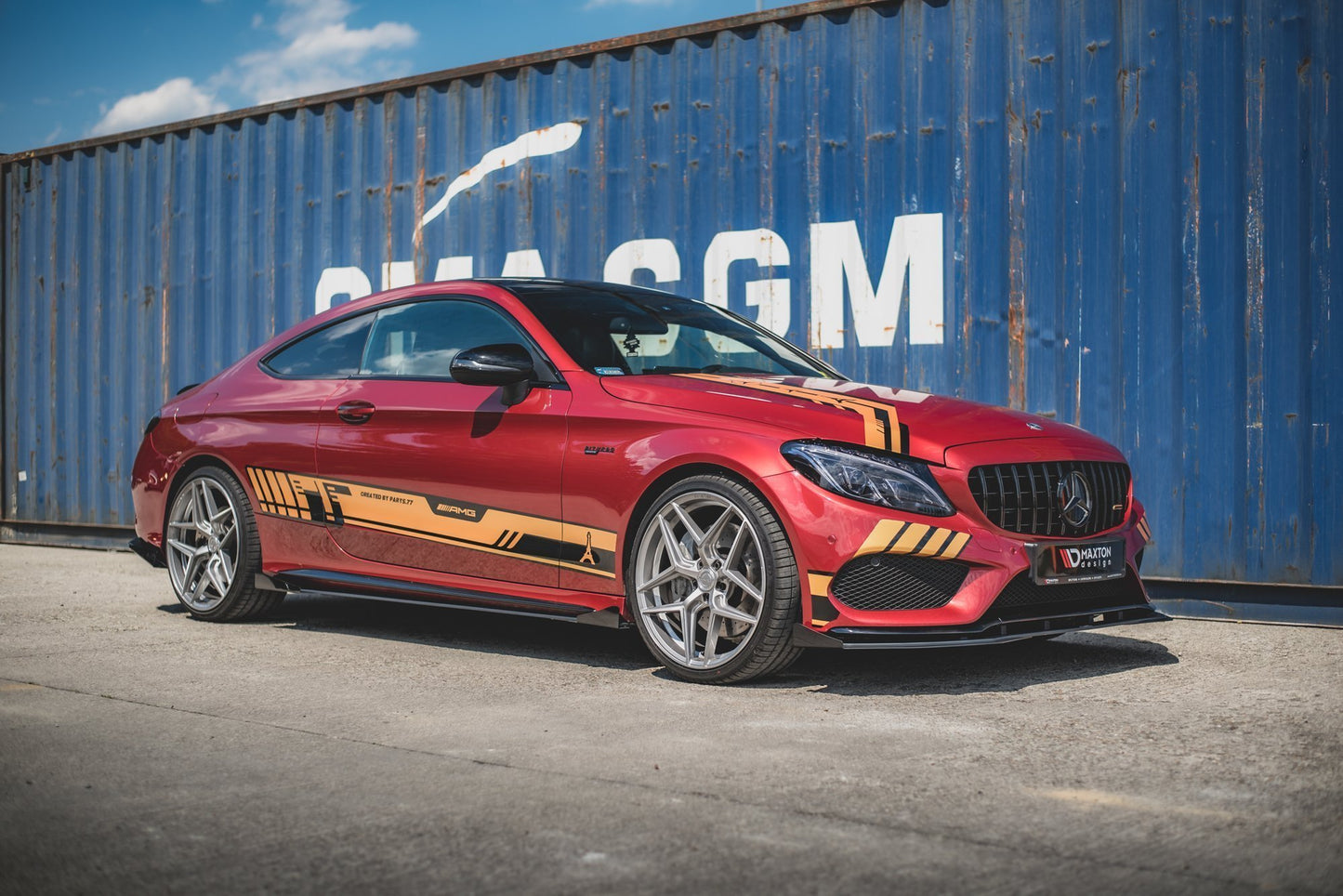 Street Pro Seitenschweller Ansatz für + Flaps Mercedes-AMG C43 Coupe C205 schwarz Hochglanz