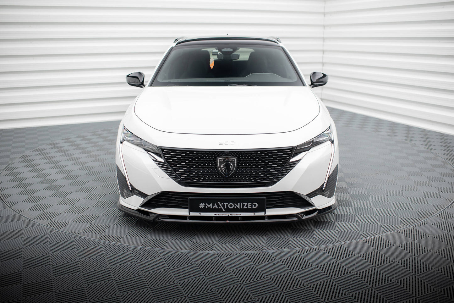 Front Ansatz für Peugeot 308 GT Mk3 schwarz Hochglanz