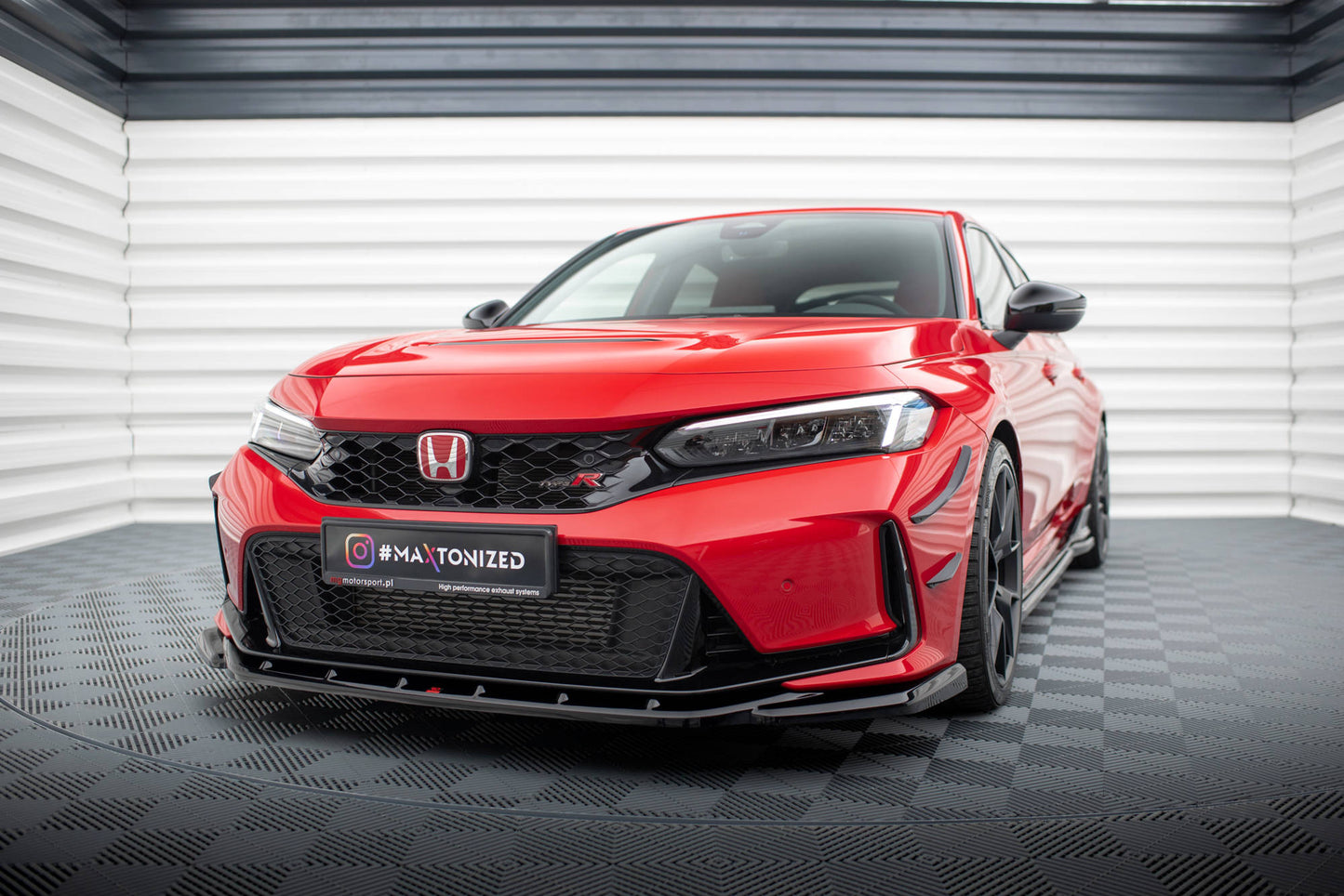Front Ansatz V.3 für Honda Civic Type-R Mk 11 schwarz Hochglanz