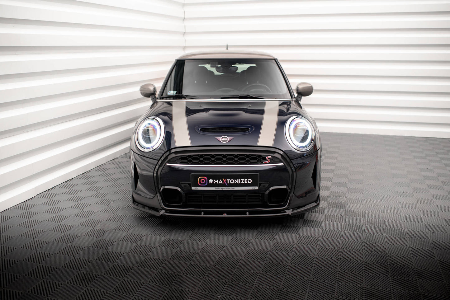 Front Ansatz V.2 für Mini Cooper S F56 Facelift schwarz Hochglanz