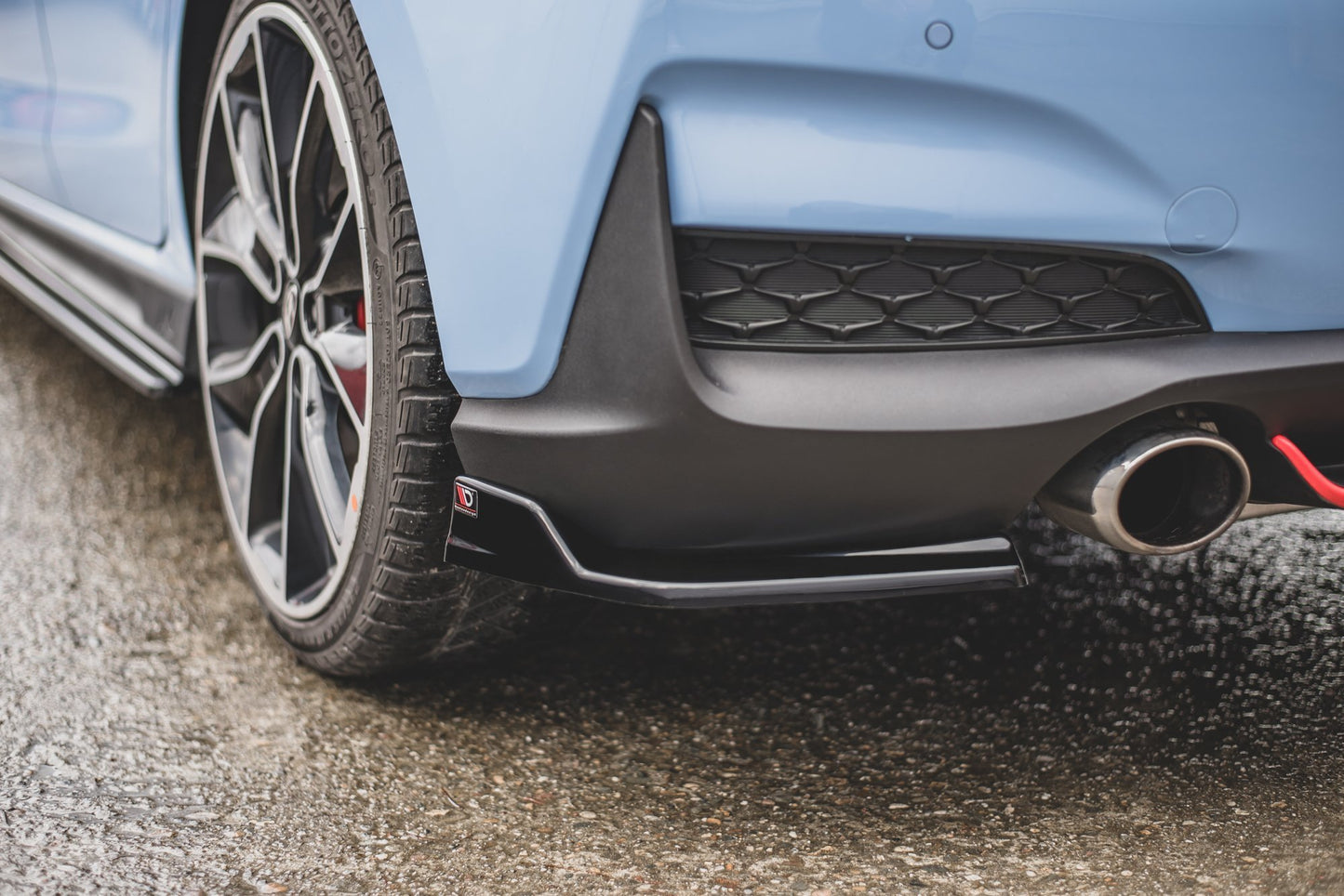 Heck Ansatz Flaps Diffusor V.3 für Hyundai I30 N Mk3 Hatchback schwarz Hochglanz
