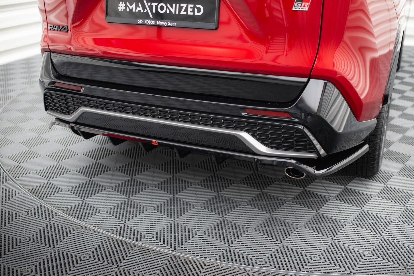 Mittlerer Cup Diffusor DTM Look Heck Ansatz für Toyota RAV4 GR Sport Mk5 schwarz Hochglanz