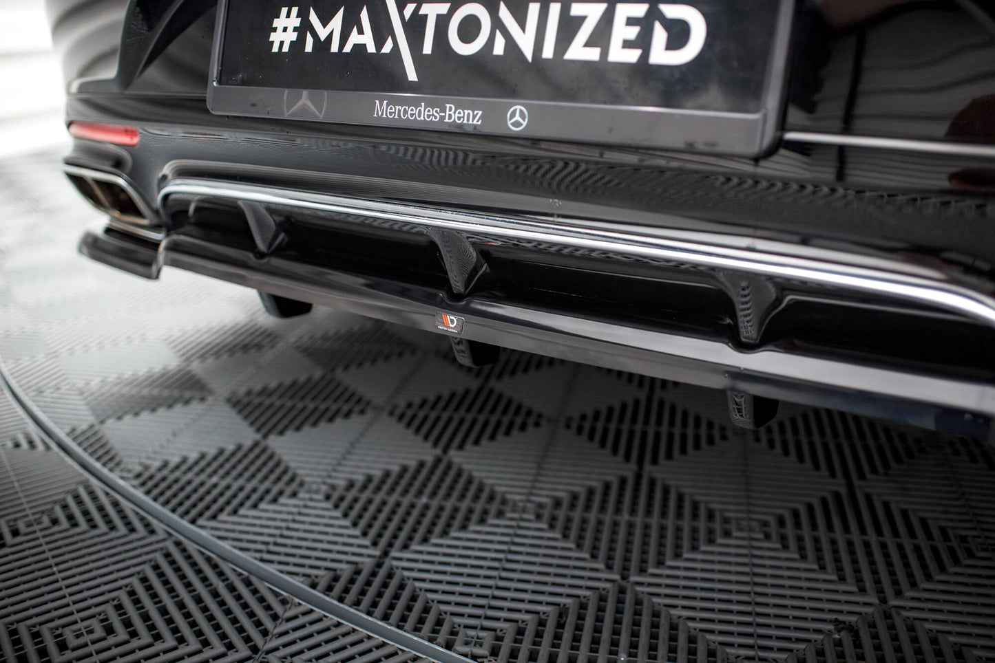 Mittlerer Cup Diffusor DTM Look Heck Ansatz für Mercedes-Benz S Coupe AMG-Line C217 Facelift schwarz Hochglanz
