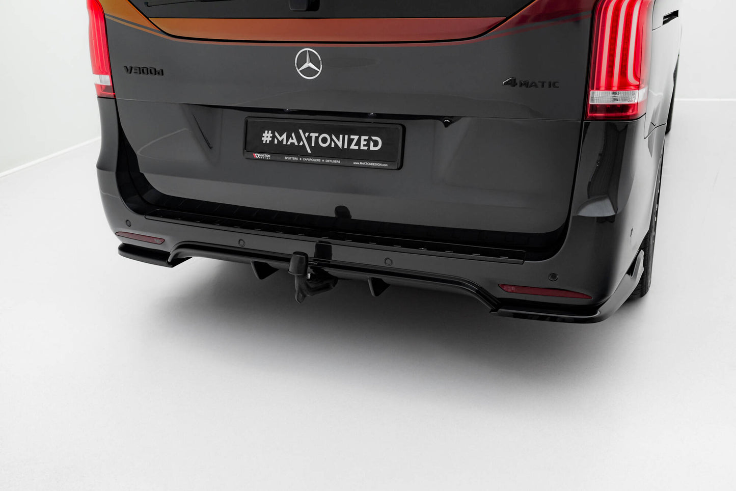 Diffusor Heck Ansatz für Mercedes-Benz V-Klasse AMG-Line W447 Facelift schwarz Hochglanz