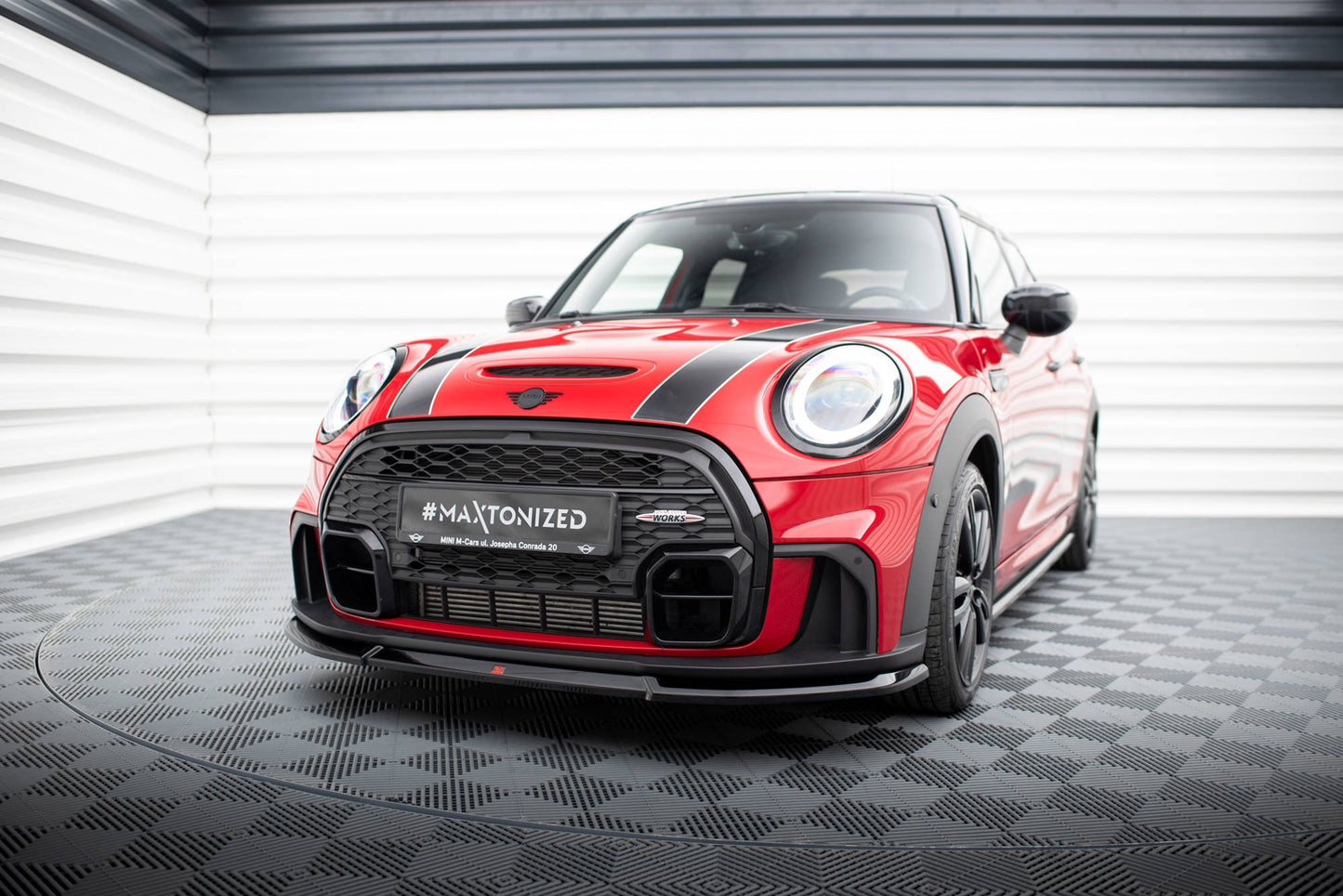 Front Ansatz V.2 für Mini Cooper S John Cooper Works F56 Facelift schwarz Hochglanz