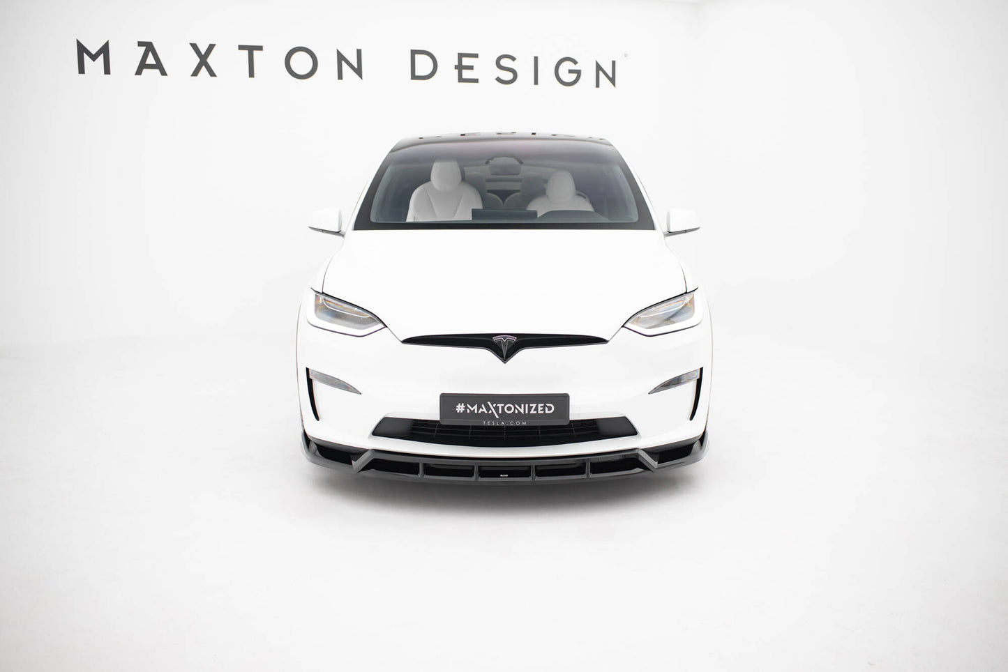 Front Ansatz V.3 für Tesla Model X Mk1 Facelift schwarz Hochglanz