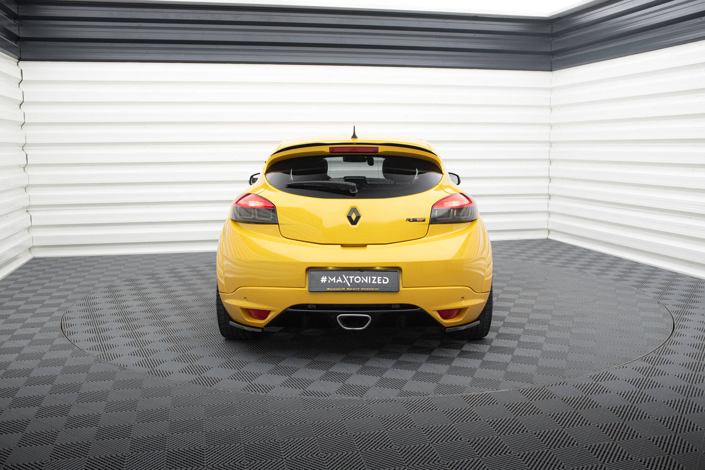 Heck Ansatz Flaps Diffusor für RENAULT MEGANE 3 RS schwarz Hochglanz