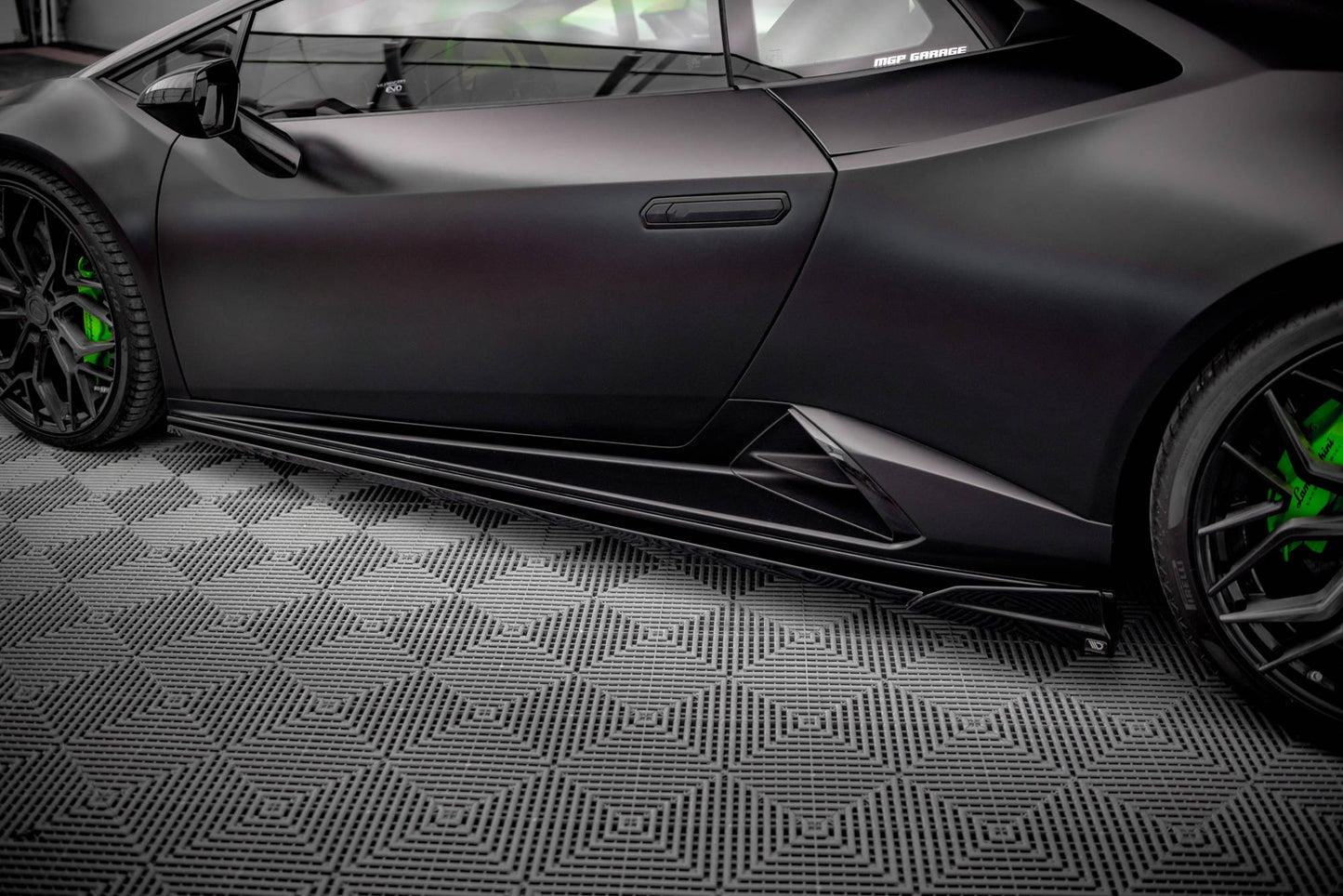 Seitenschweller Ansatz für Lamborghini Huracan EVO schwarz Hochglanz