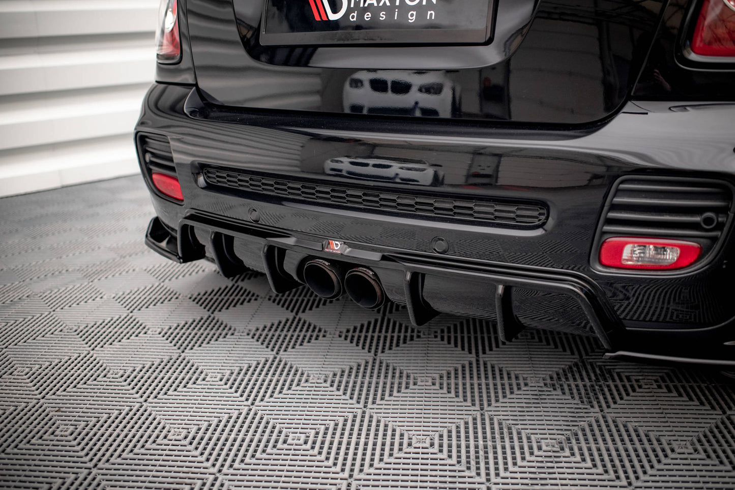 Diffusor Heck Ansatz für Mini Cooper John Cooper Works R56 schwarz Hochglanz