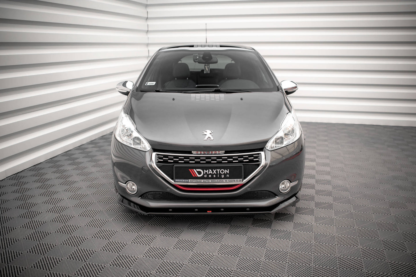 Front Ansatz V.1 für Peugeot 208 GTi Mk1 schwarz Hochglanz