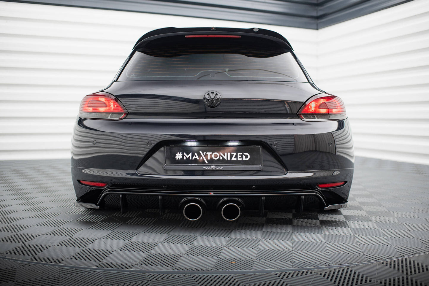Diffusor Heck Ansatz V.2 für VW Scirocco Mk3 (R32 Auspuff) schwarz Hochglanz