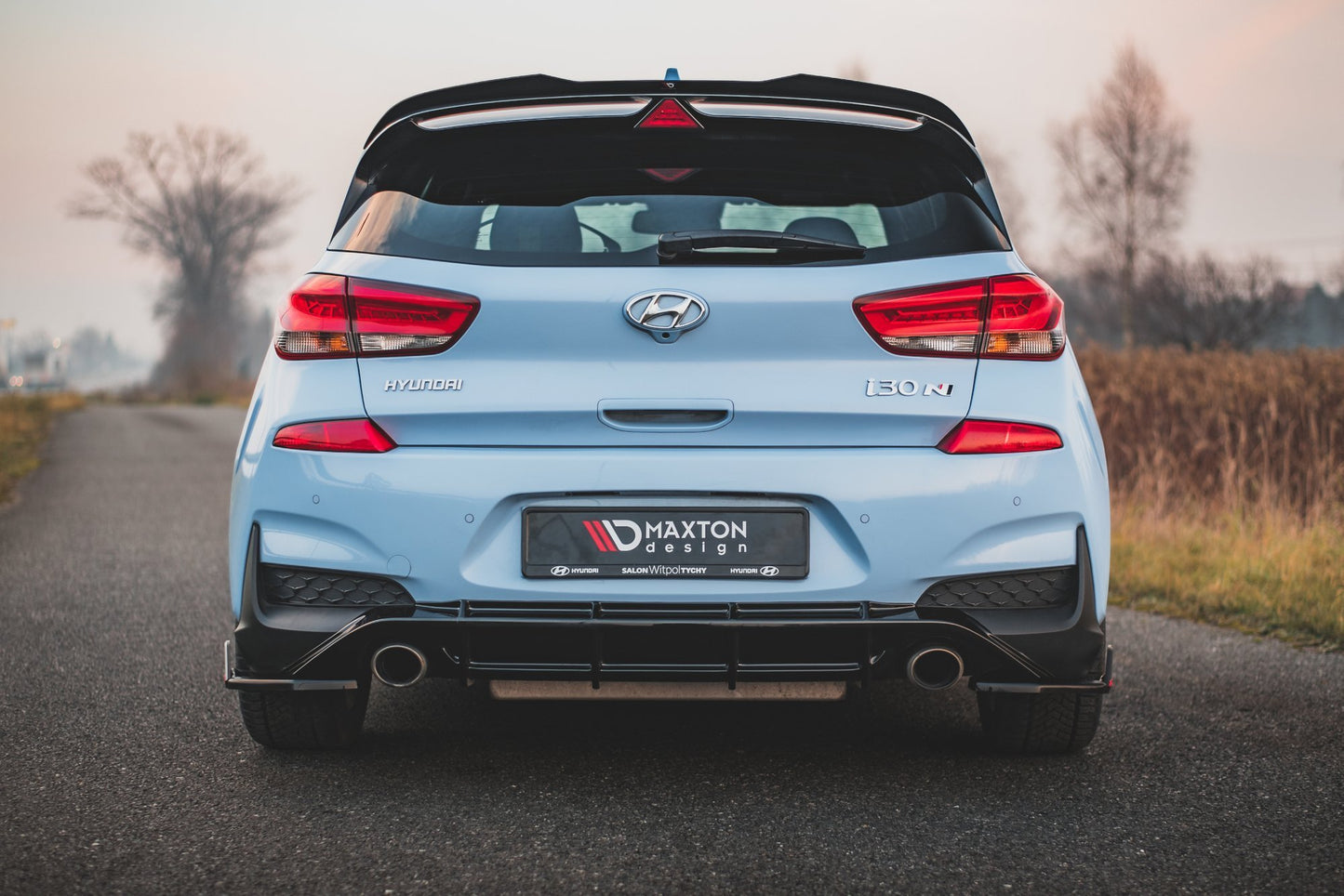 Heck Ansatz Flaps Diffusor V.7 + Flaps für Hyundai I30 N Mk3 Hatchback