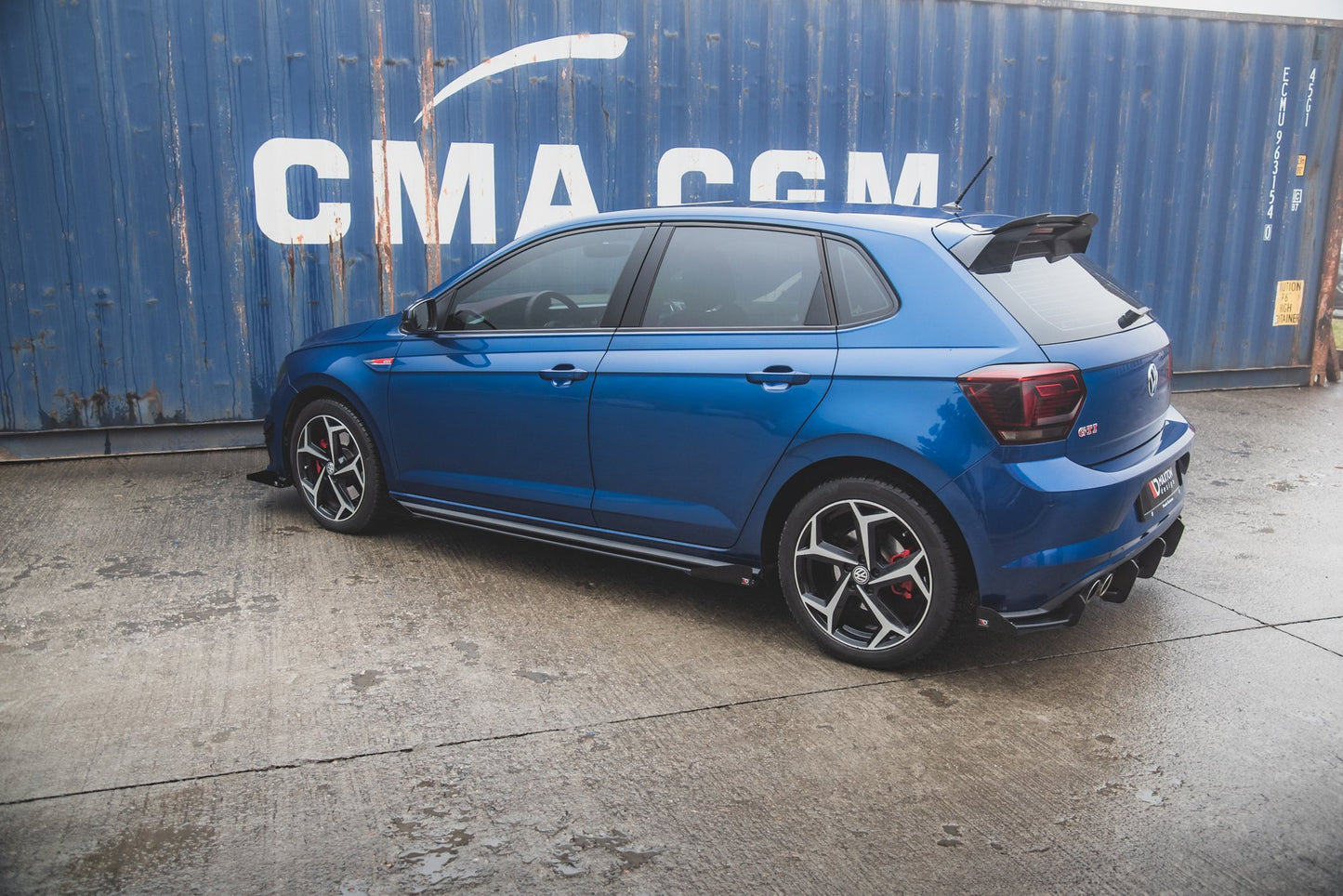 Street Pro Seitenschweller Ansatz für + Flaps Volkswagen Polo GTI Mk6 schwarz Hochglanz