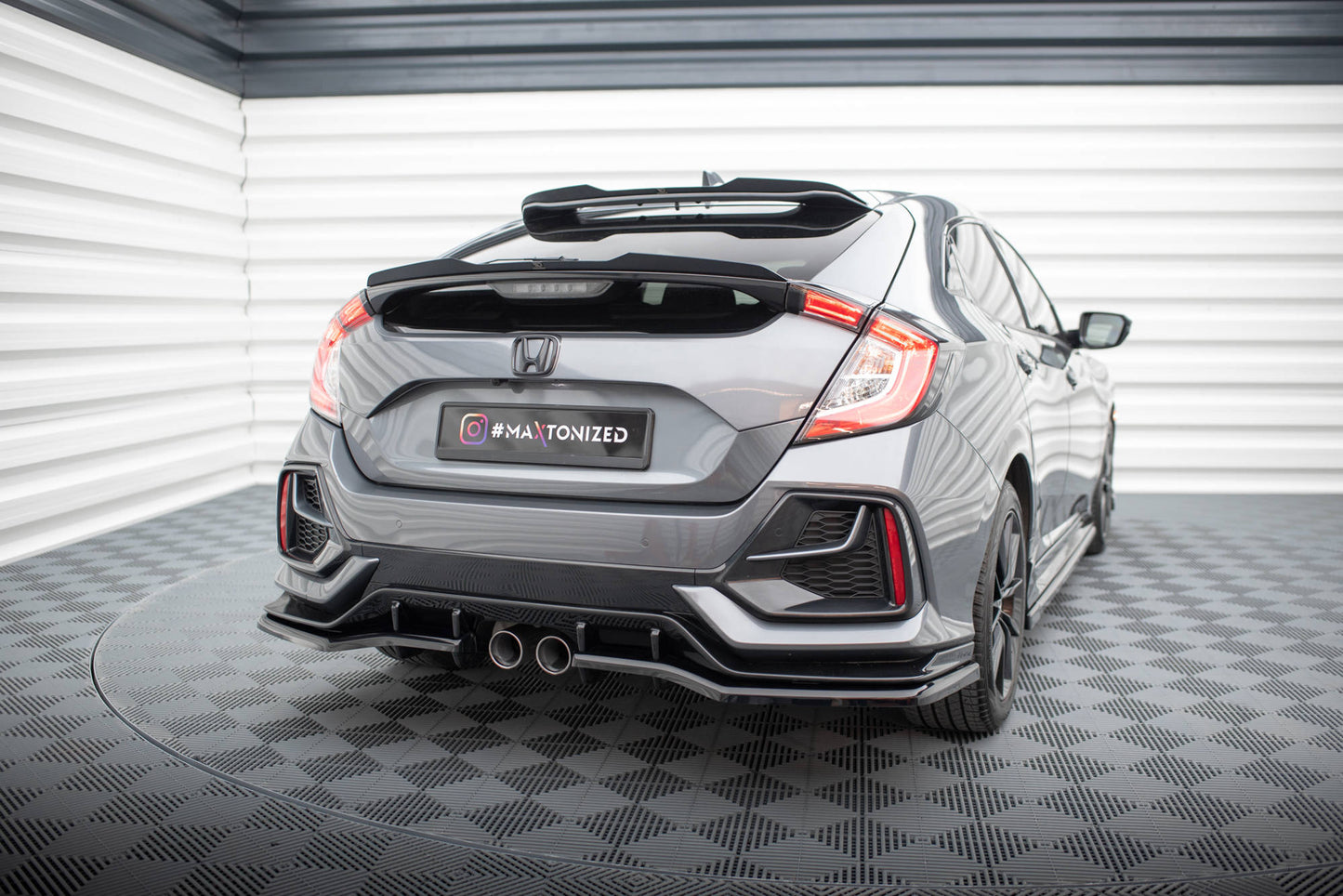 Höher Spoiler CAP für Honda Civic Sport Mk 10 schwarz Hochglanz