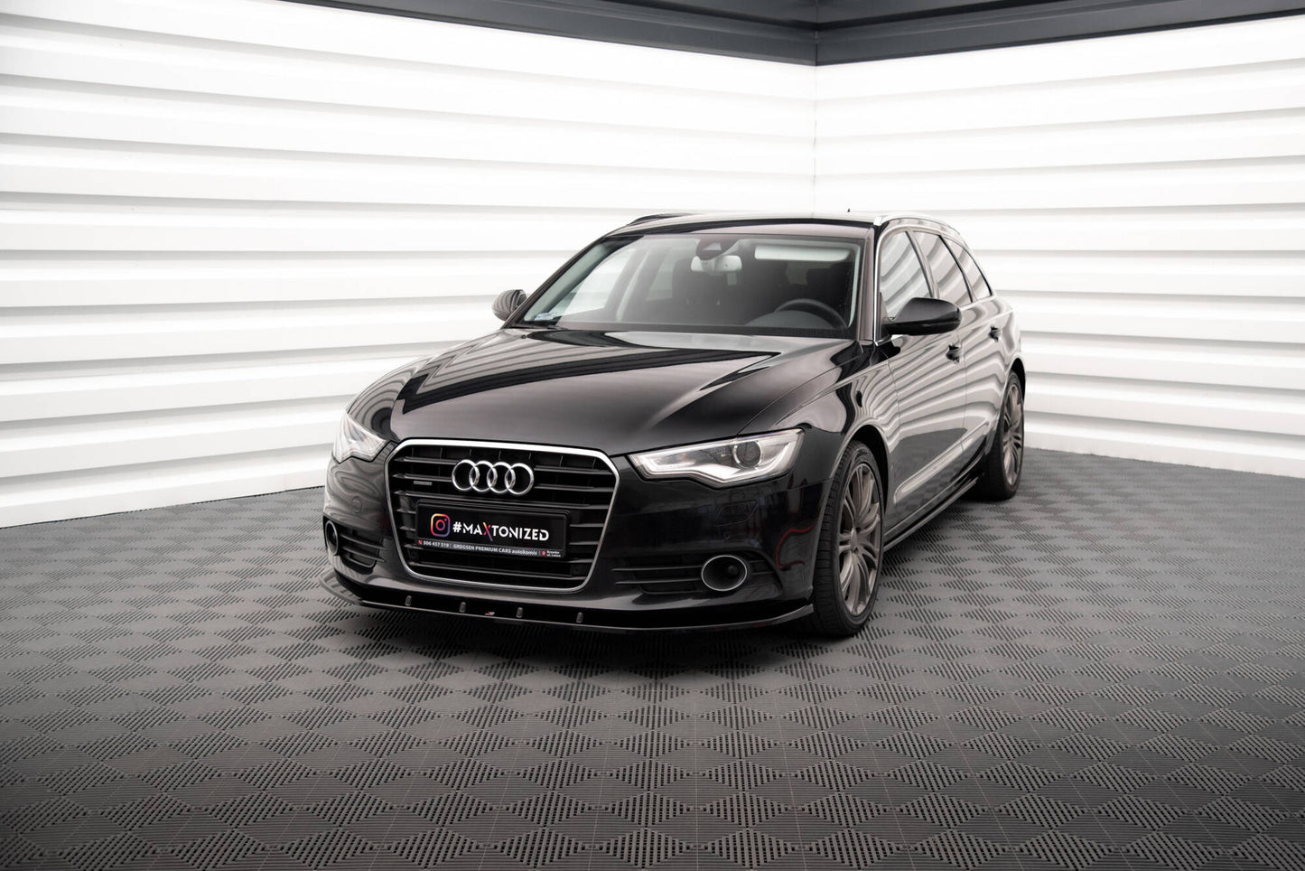 Front Ansatz V.3 für Audi A6 C7 schwarz Hochglanz