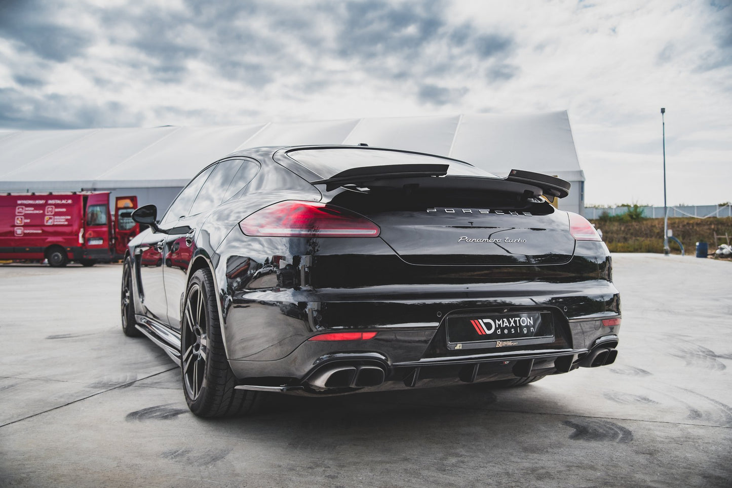 Diffusor Heck Ansatz für Porsche Panamera Turbo 970 Facelift schwarz Hochglanz